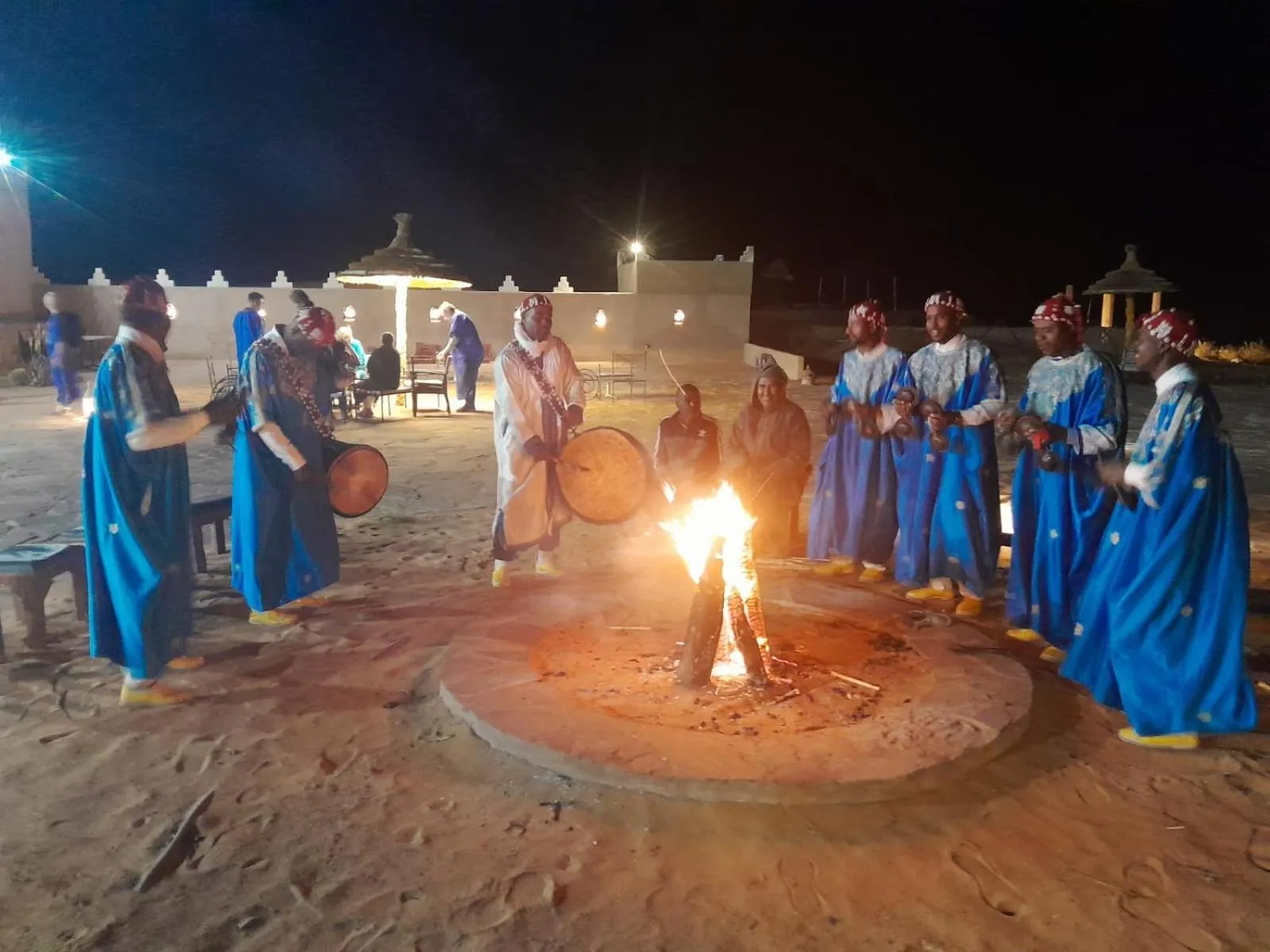 Evening entertainment in Yakout Merzouga Luxury Camp