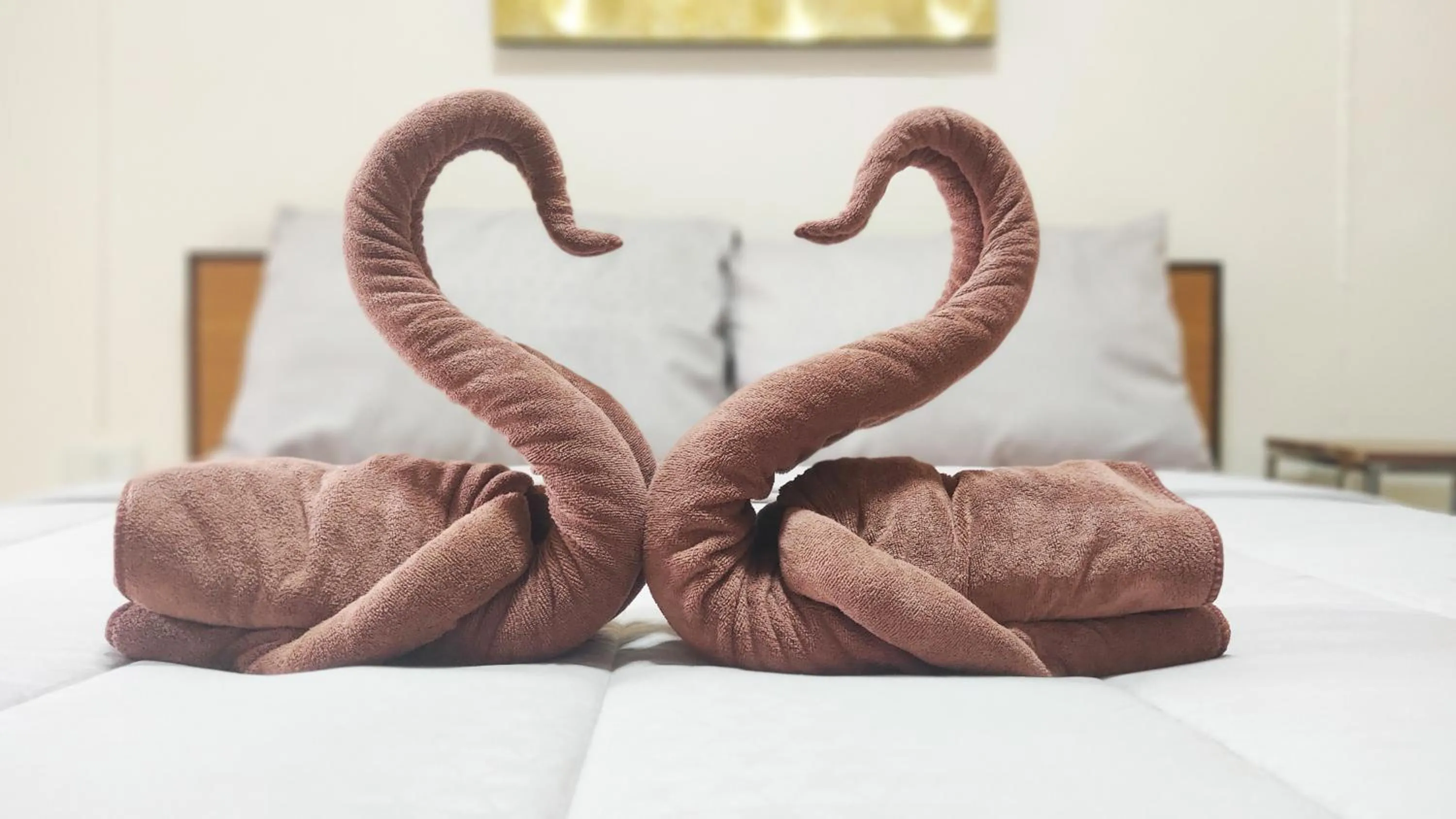 towels, Bed in 66 Apartment