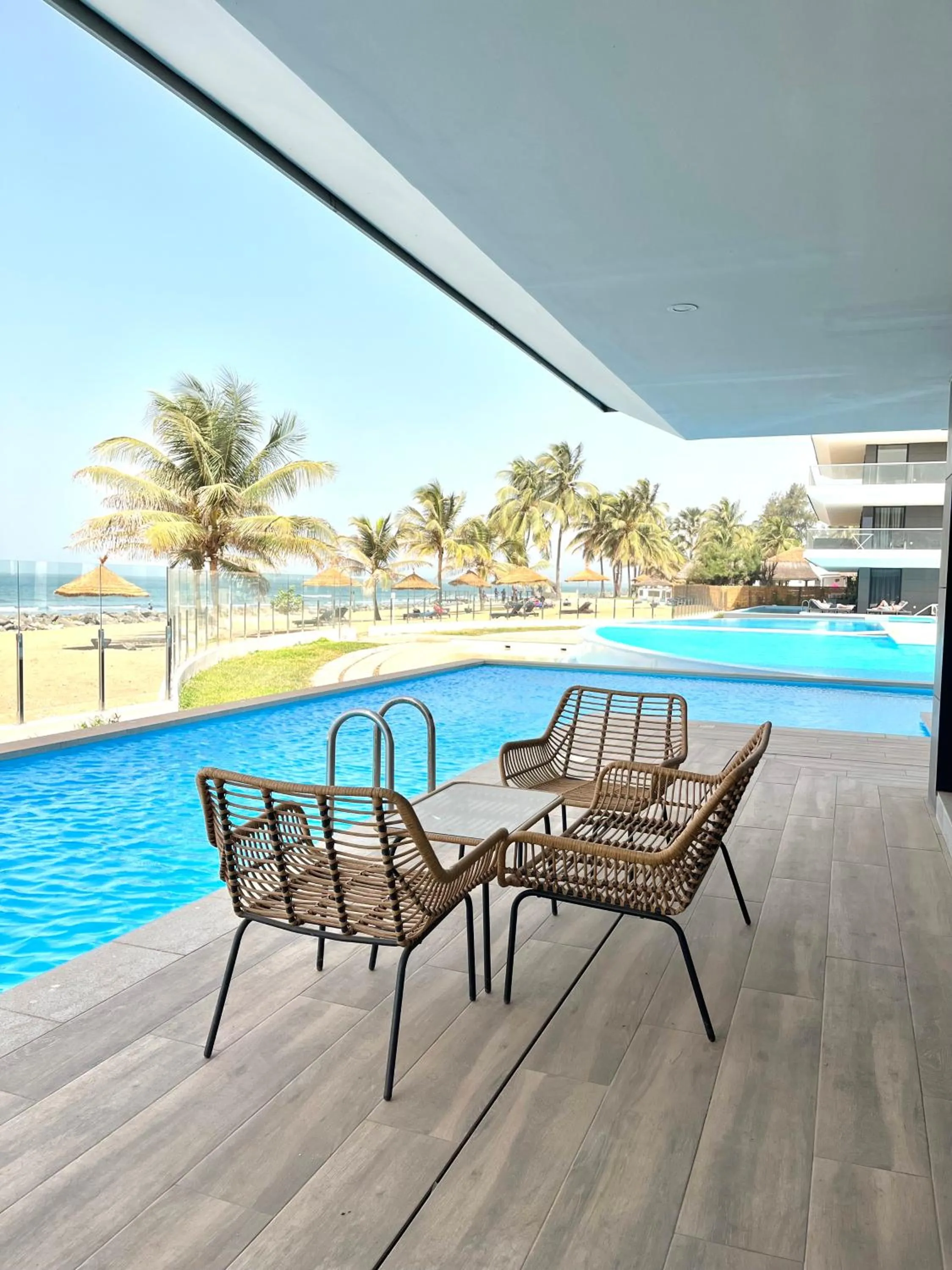 Pool view in Kololi Sands Apartments