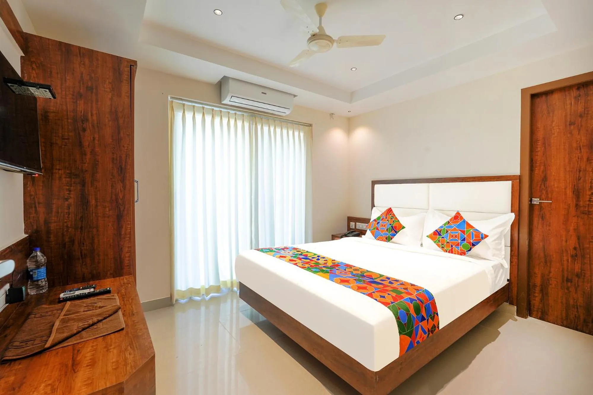 TV and multimedia, Bed in FabHotel Phoenix Brookfield - Nr Kundalahalli Main Road