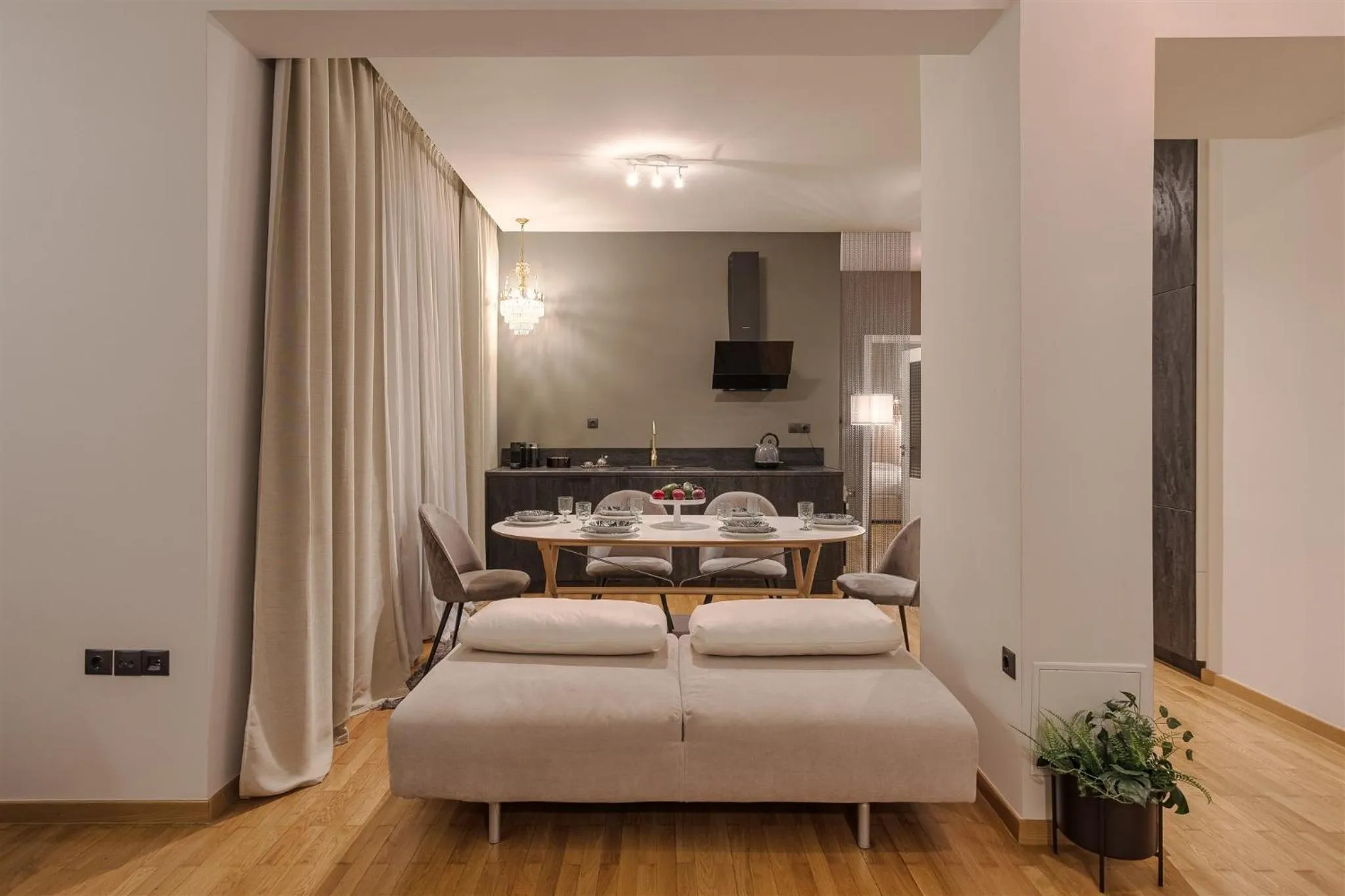 Kitchen or kitchenette, Bed in Anvy Stylish Suites Ioannina