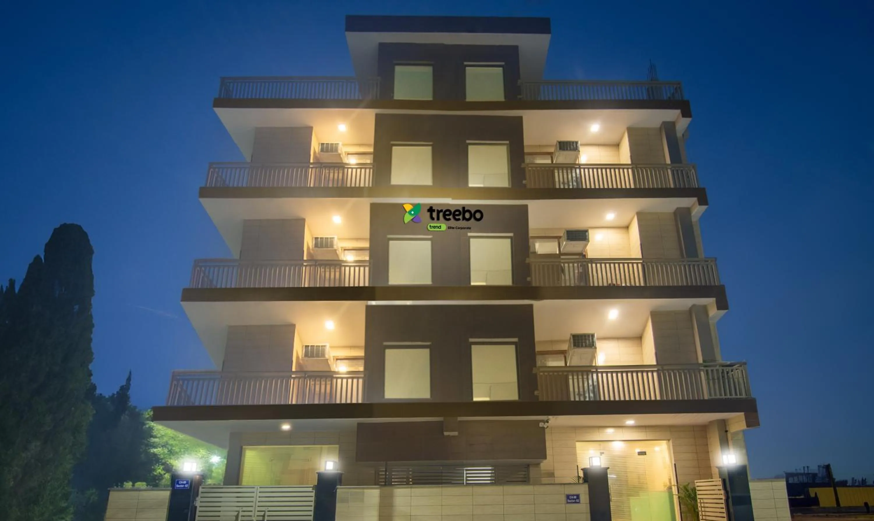 Facade/entrance in Treebo Elite Corporate, Sector 62