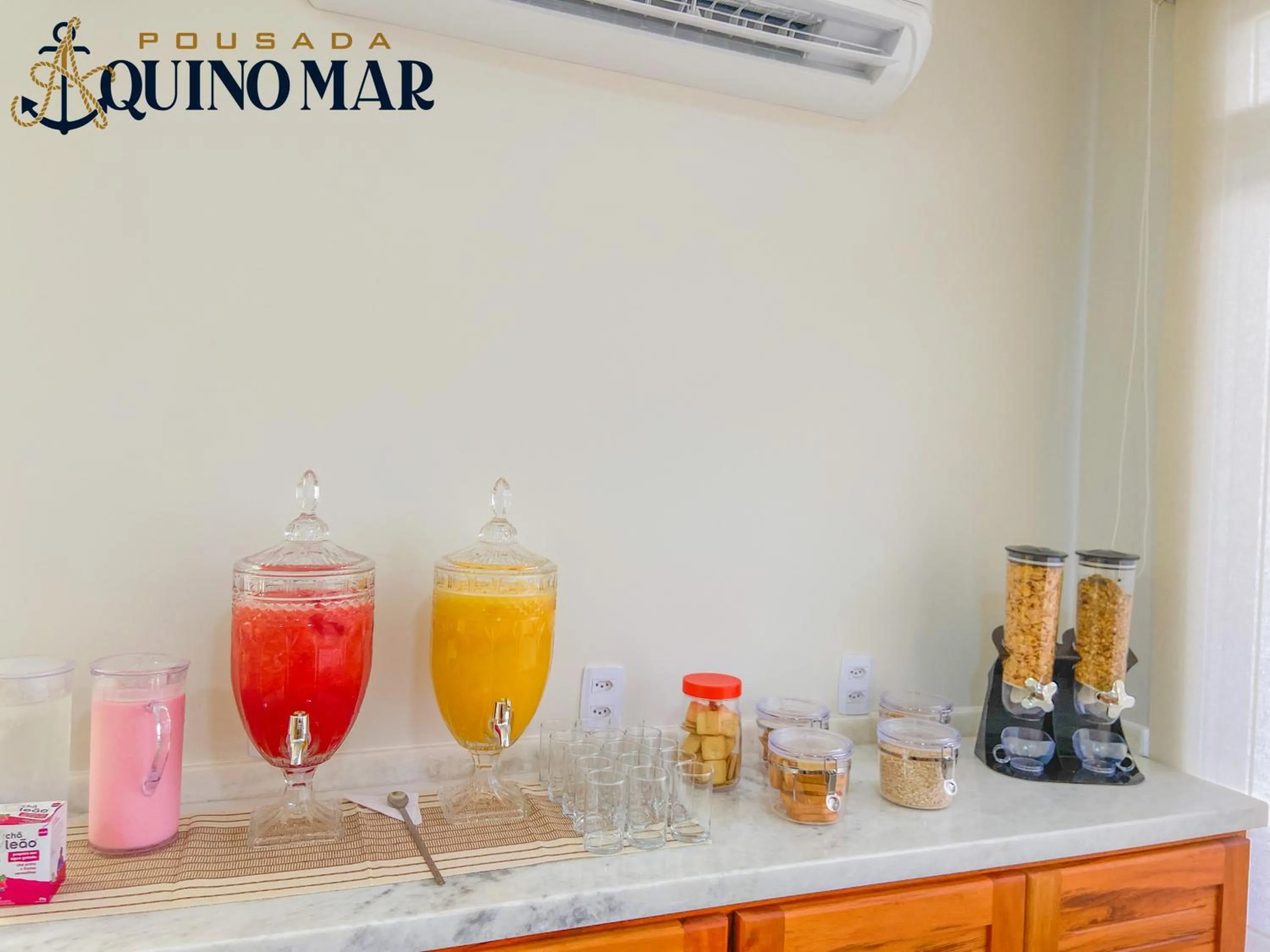 Buffet breakfast in Pousada Aquino Mar