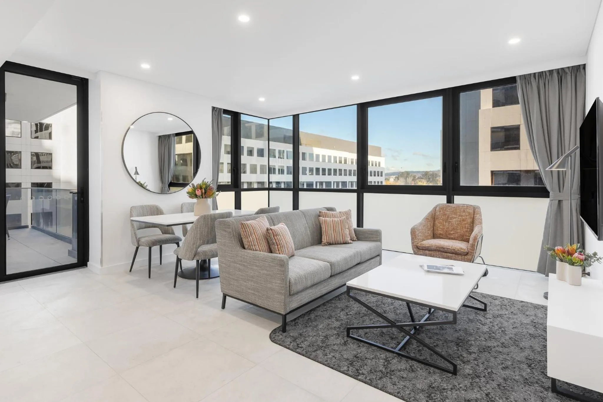Living room in Meriton Suites Canberra