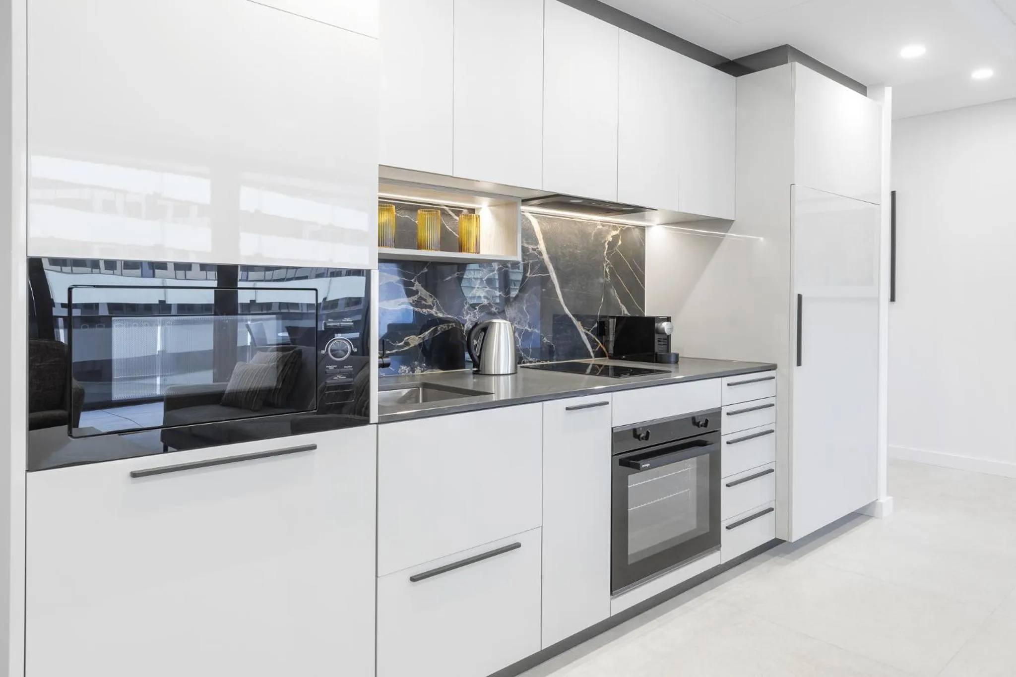 kitchen in Meriton Suites Canberra