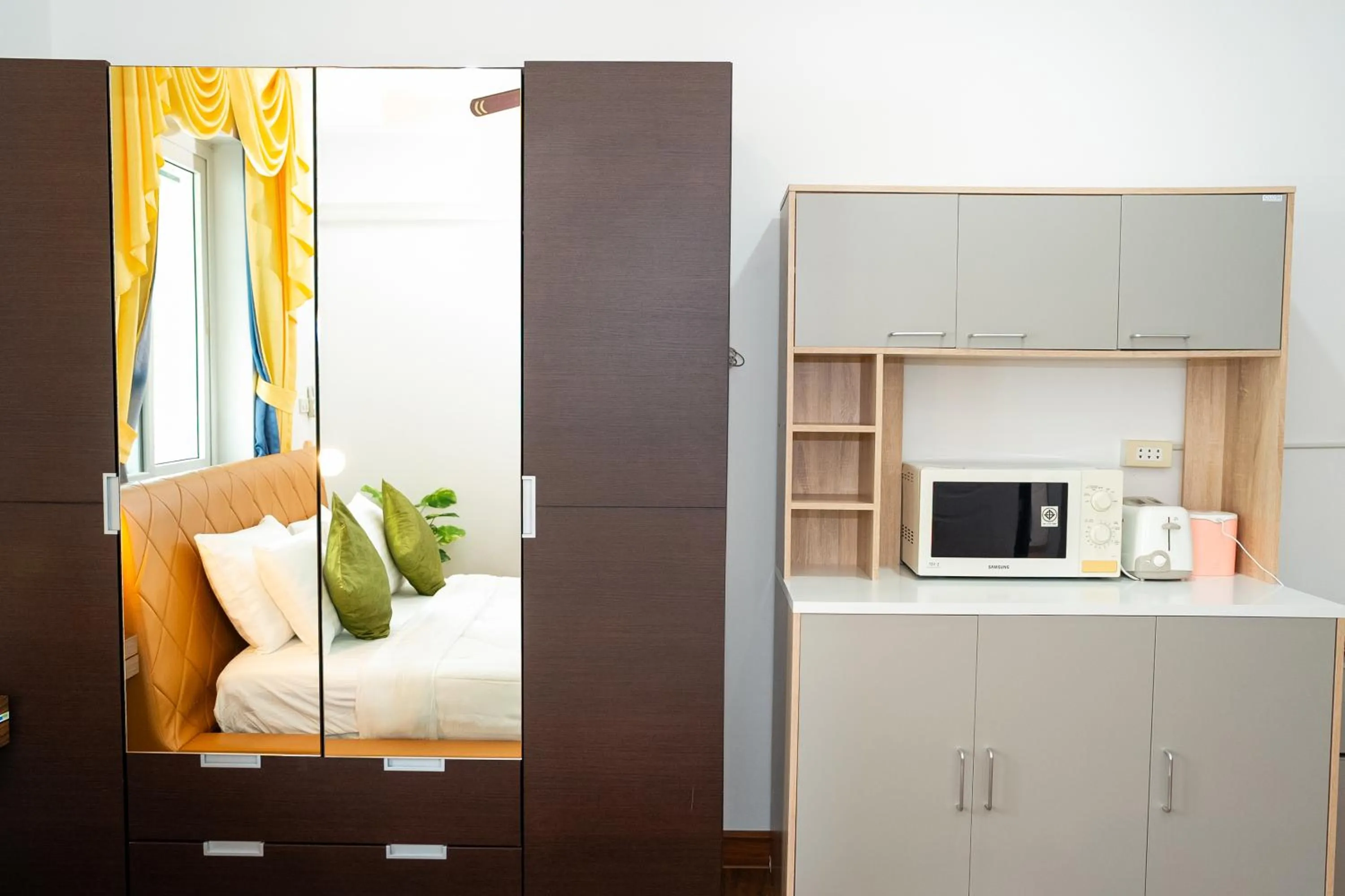 Bed in ฺBaan Waru seaview villa