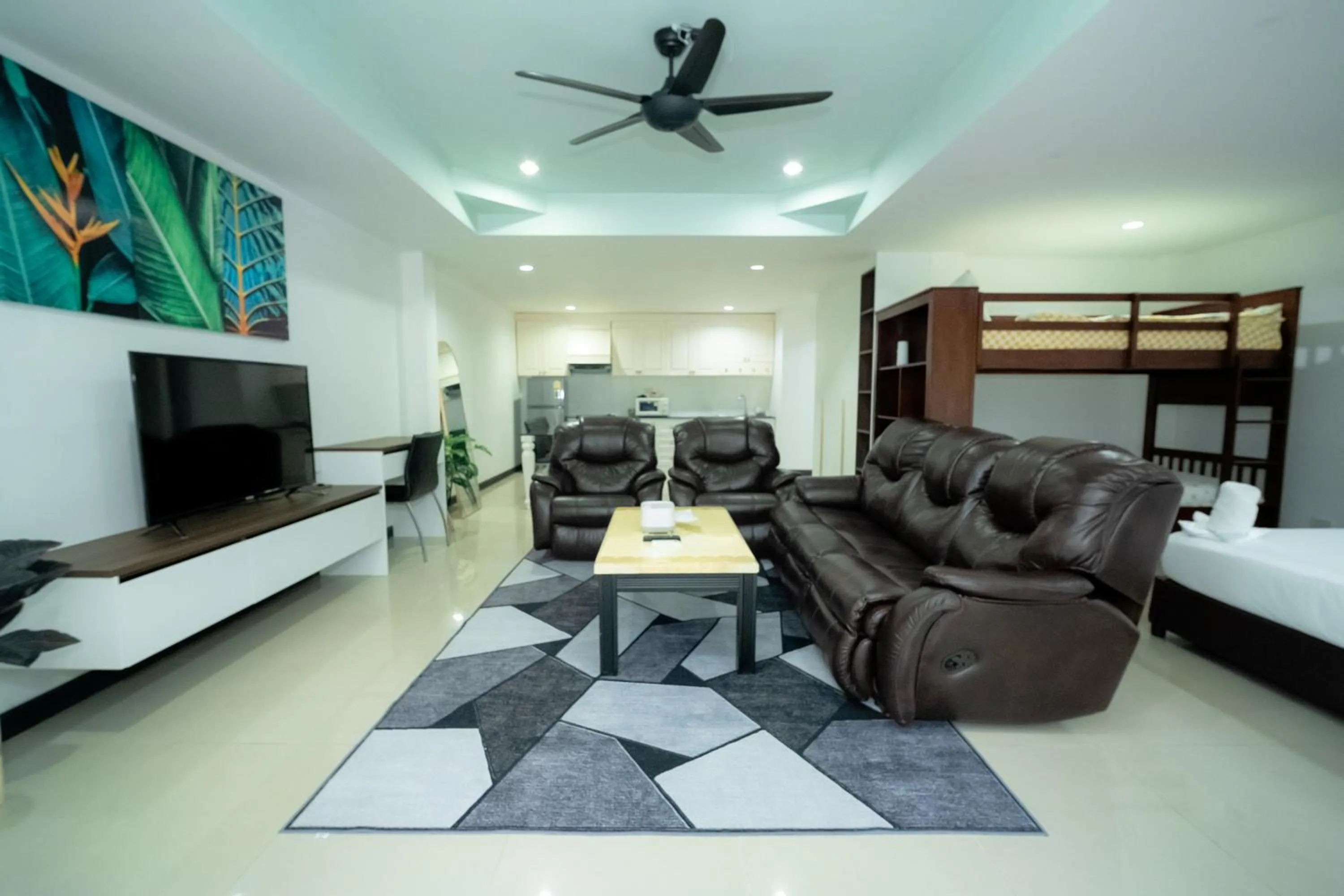 Bed in ฺBaan Waru seaview villa