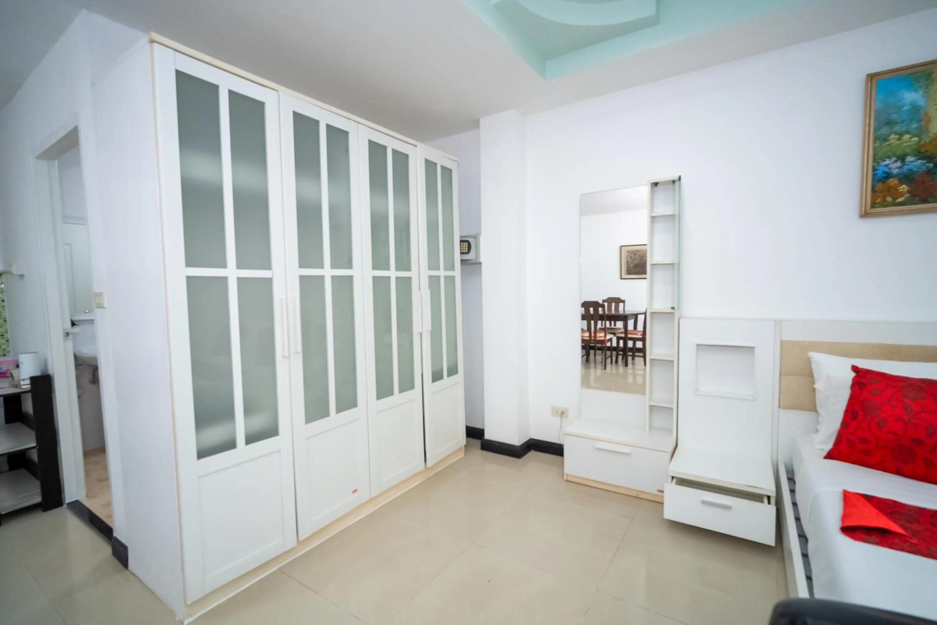 Bed in ฺBaan Waru seaview villa