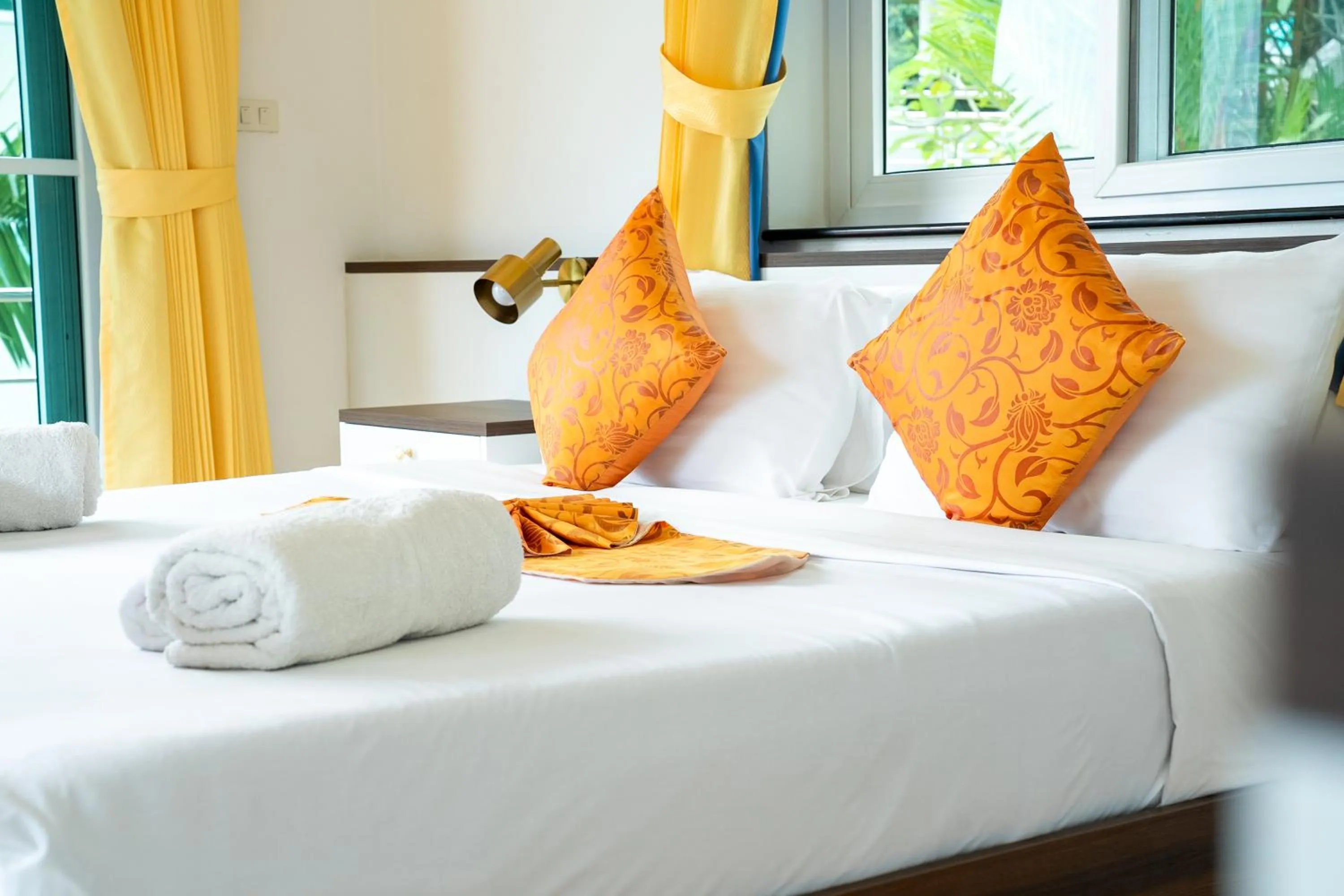 Bed in ฺBaan Waru seaview villa