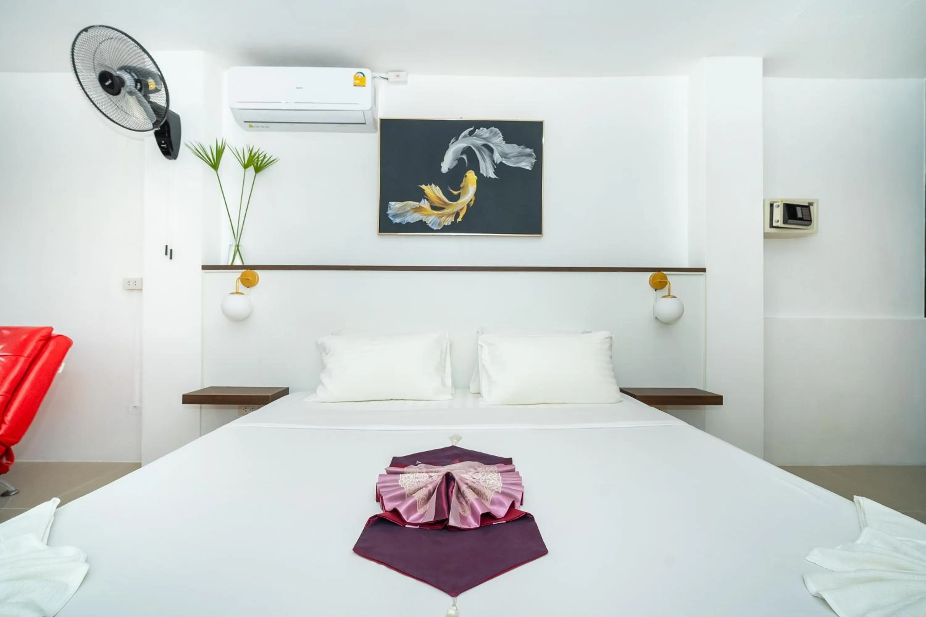 Bed in ฺBaan Waru seaview villa