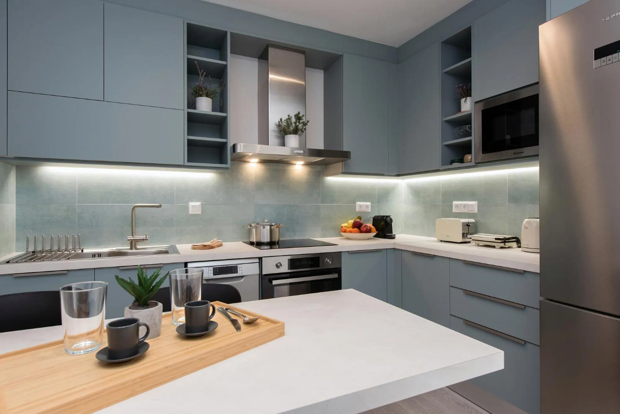 Kitchen or kitchenette in Pelagia Apartment by Kormaris