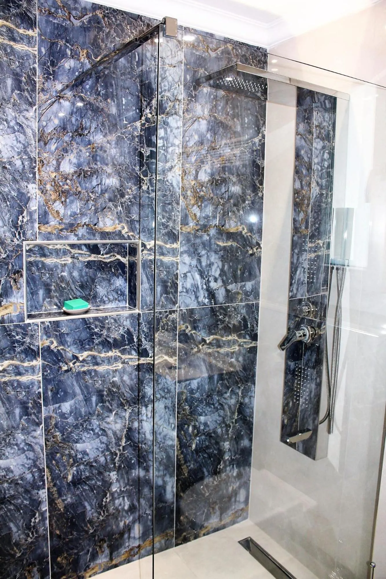 Shower in Pelagia Apartment by Kormaris