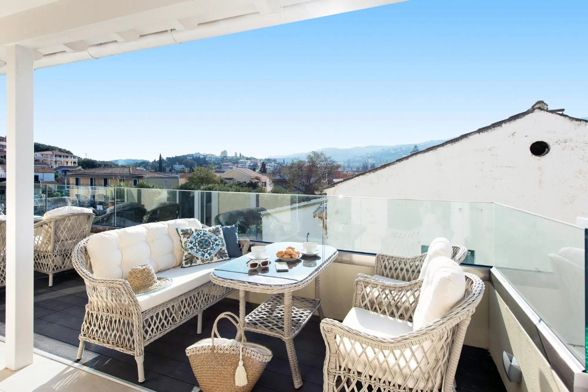 Balcony/Terrace in Pelagia Apartment by Kormaris