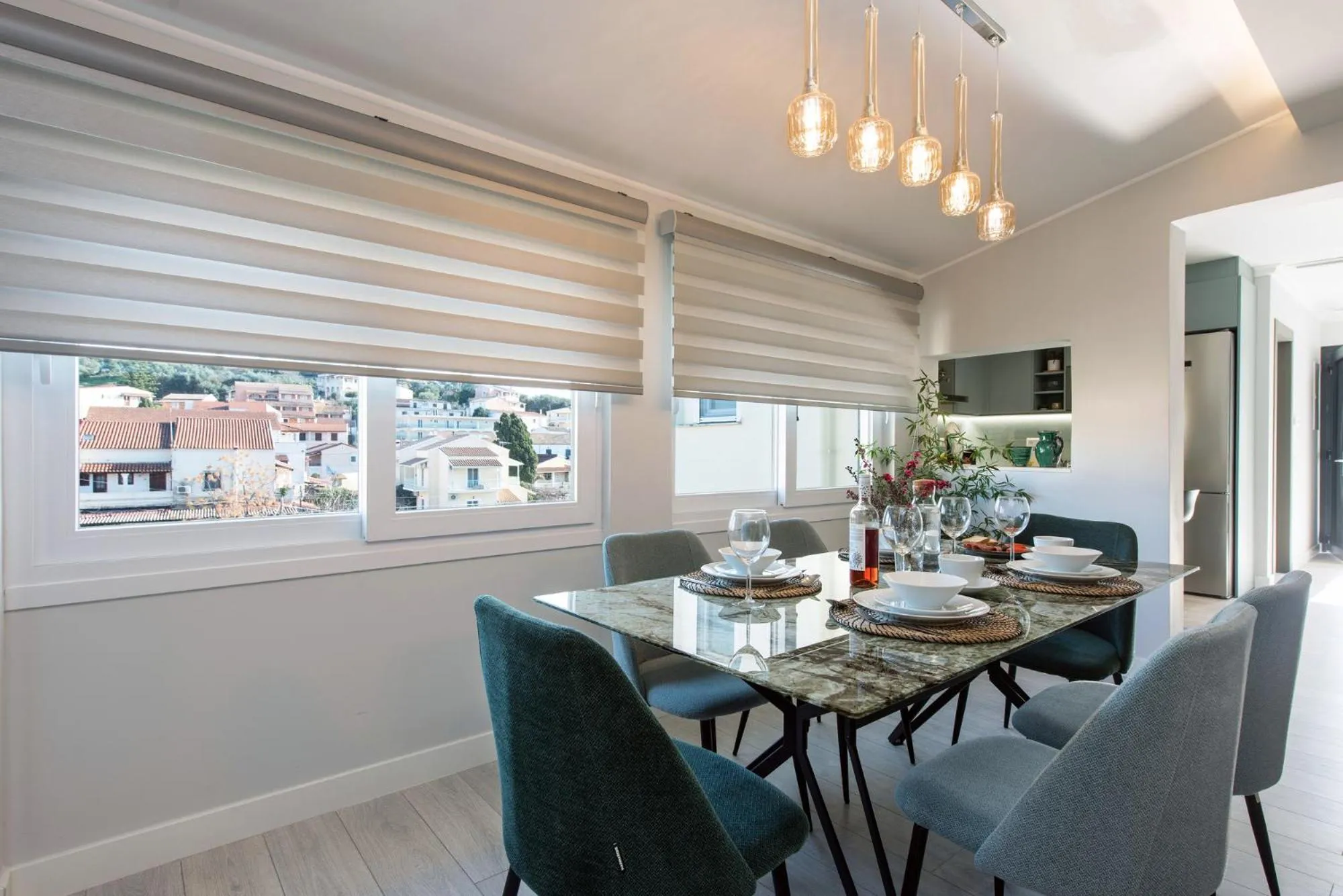 Seating area in Pelagia Apartment by Kormaris