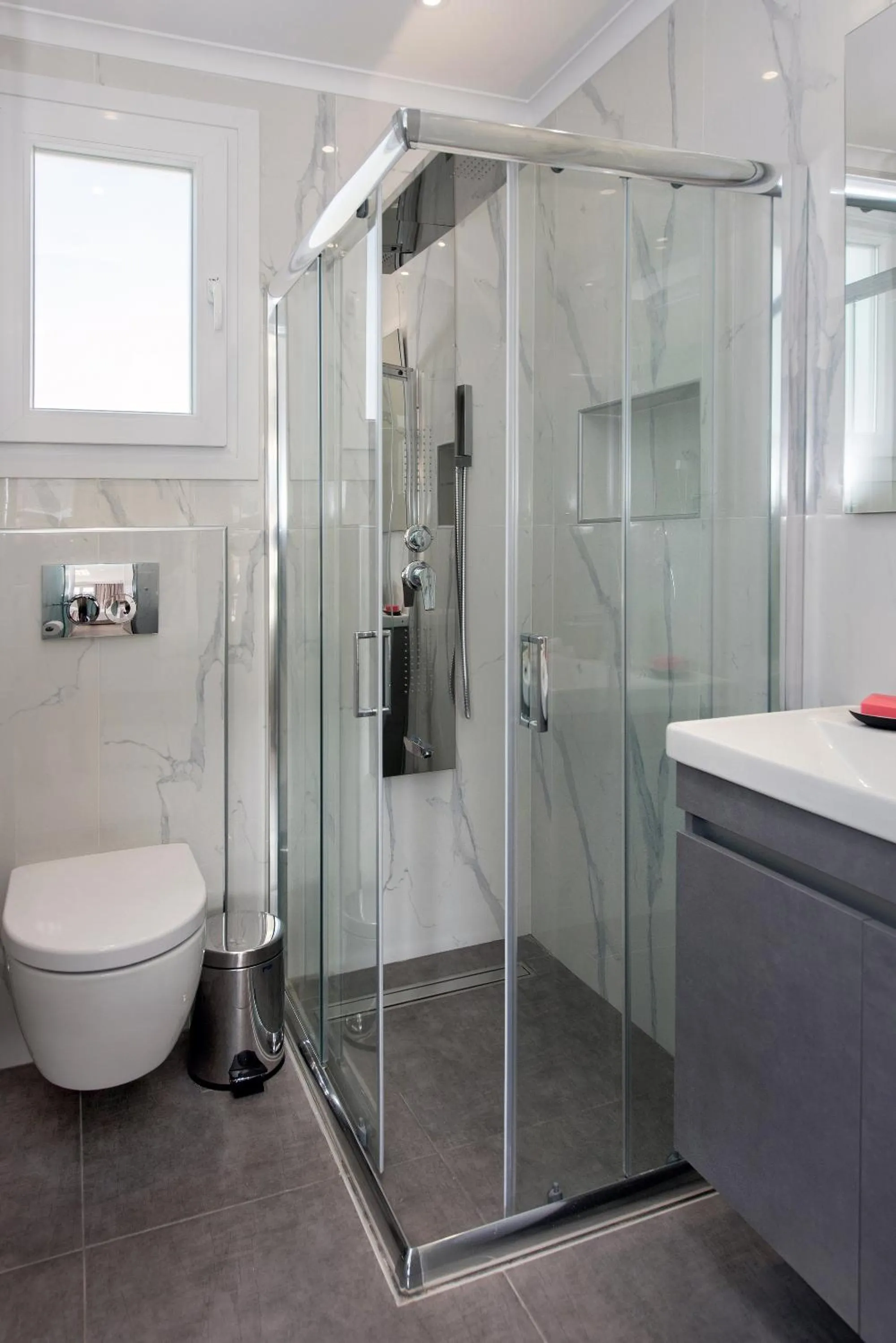 Shower in Pelagia Apartment by Kormaris