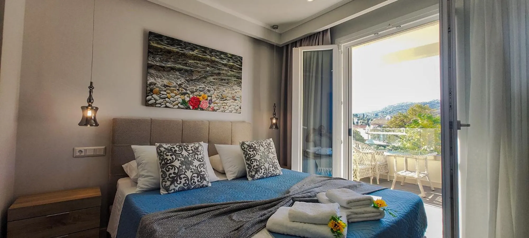 Bedroom, Bed in Pelagia Apartment by Kormaris