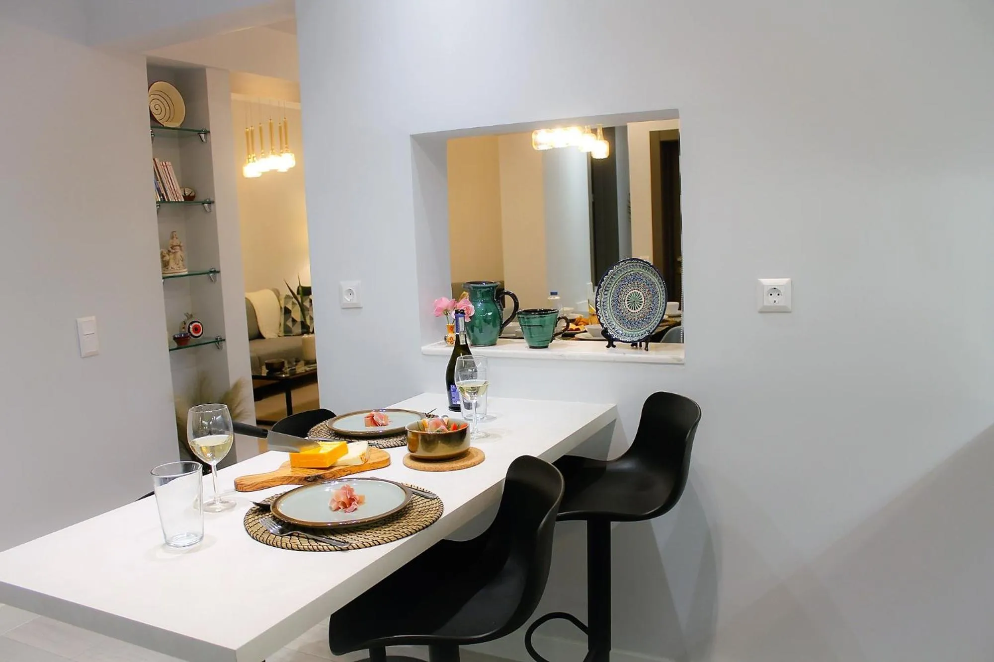 Seating area in Pelagia Apartment by Kormaris