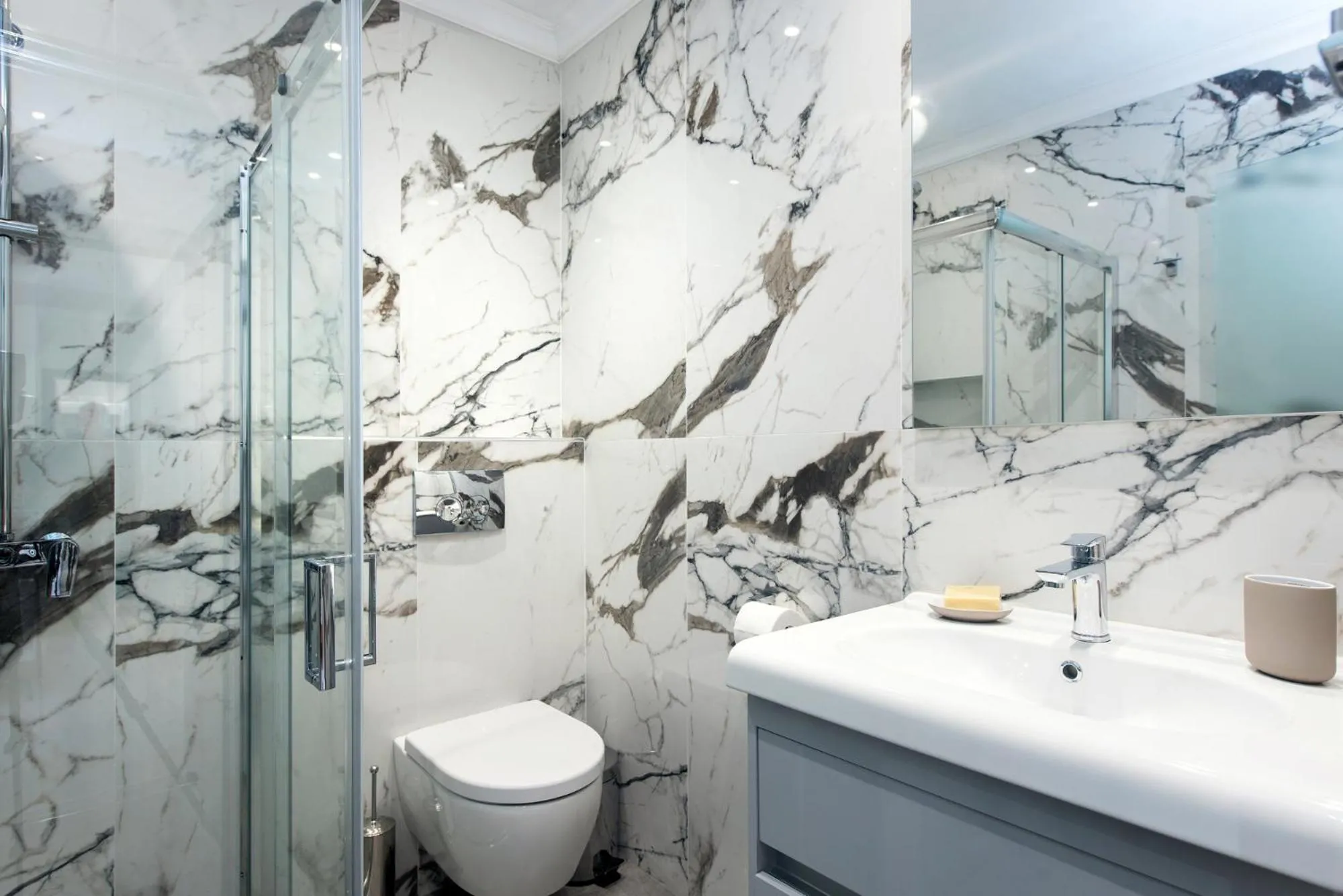 Shower in Pelagia Apartment by Kormaris