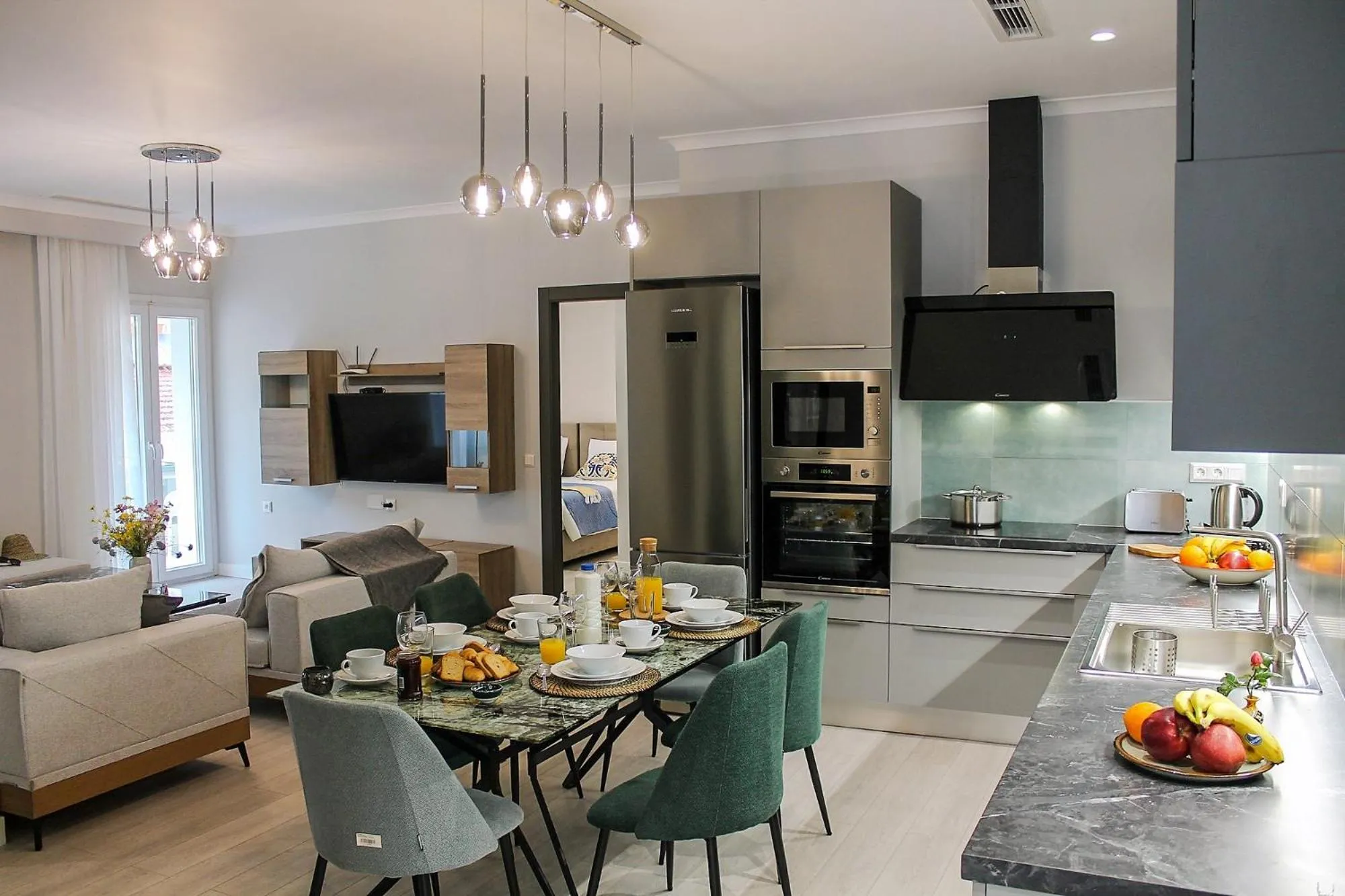 Kitchen or kitchenette in Pelagia Apartment by Kormaris