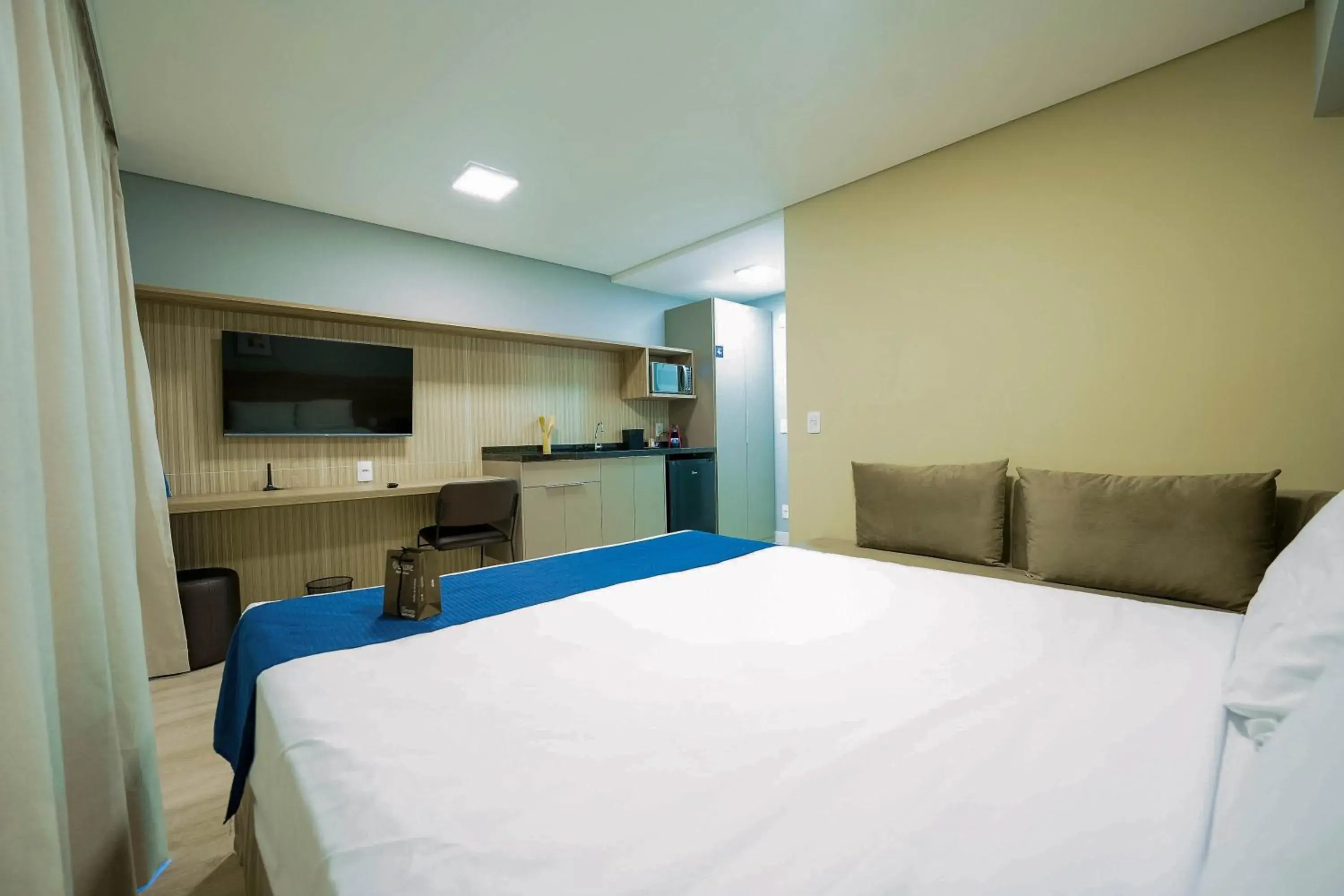 Bed in Apartamentos Studio Allure Moema - Com café da manhã e Valet opcional, Recepção 24 horas Bed in Apartamentos Studio Allure Moema - Com café da manhã e Valet opcional, Recepção 24 horas