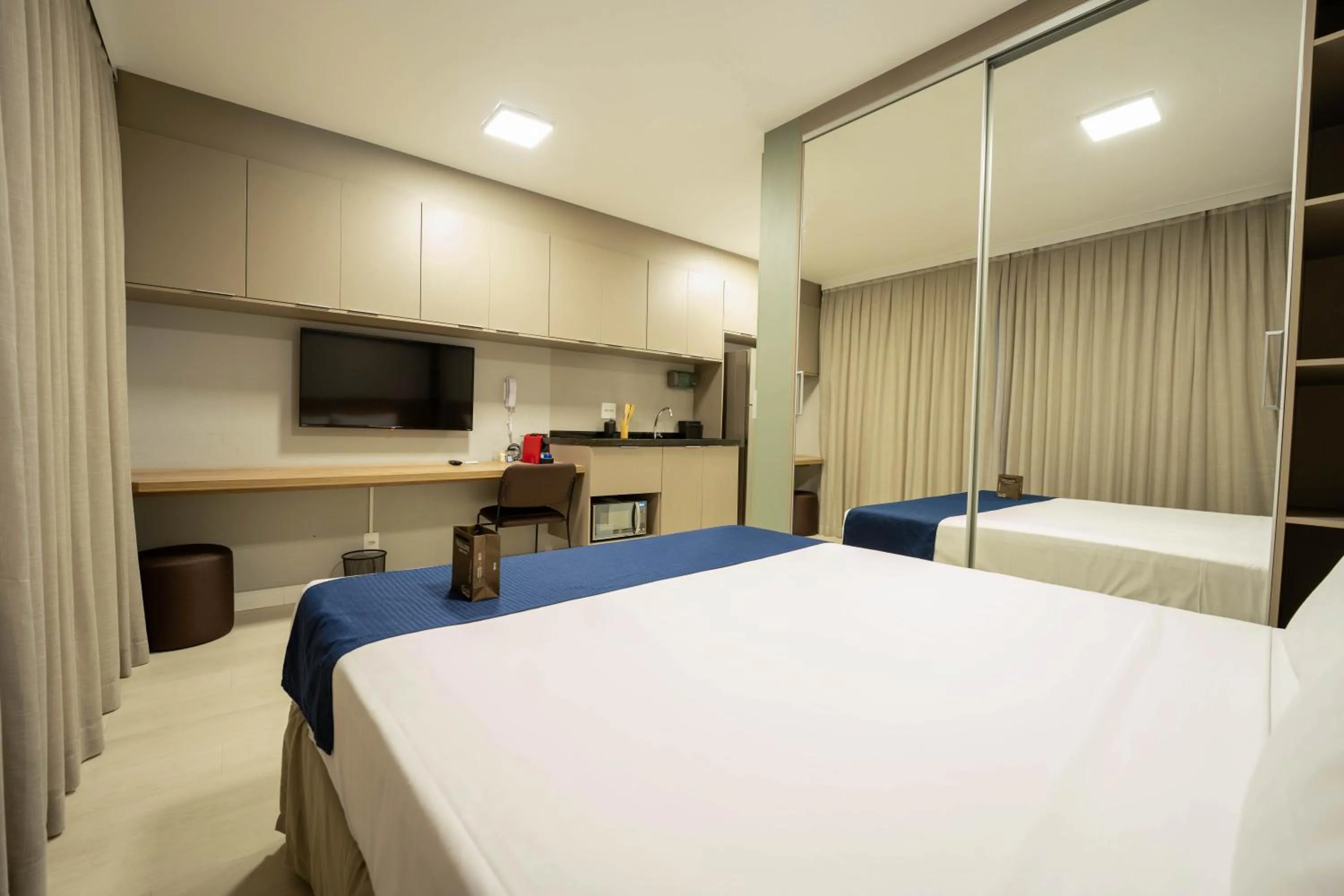 Bed in Apartamentos Studio Allure Moema - Com café da manhã e Valet opcional, Recepção 24 horas