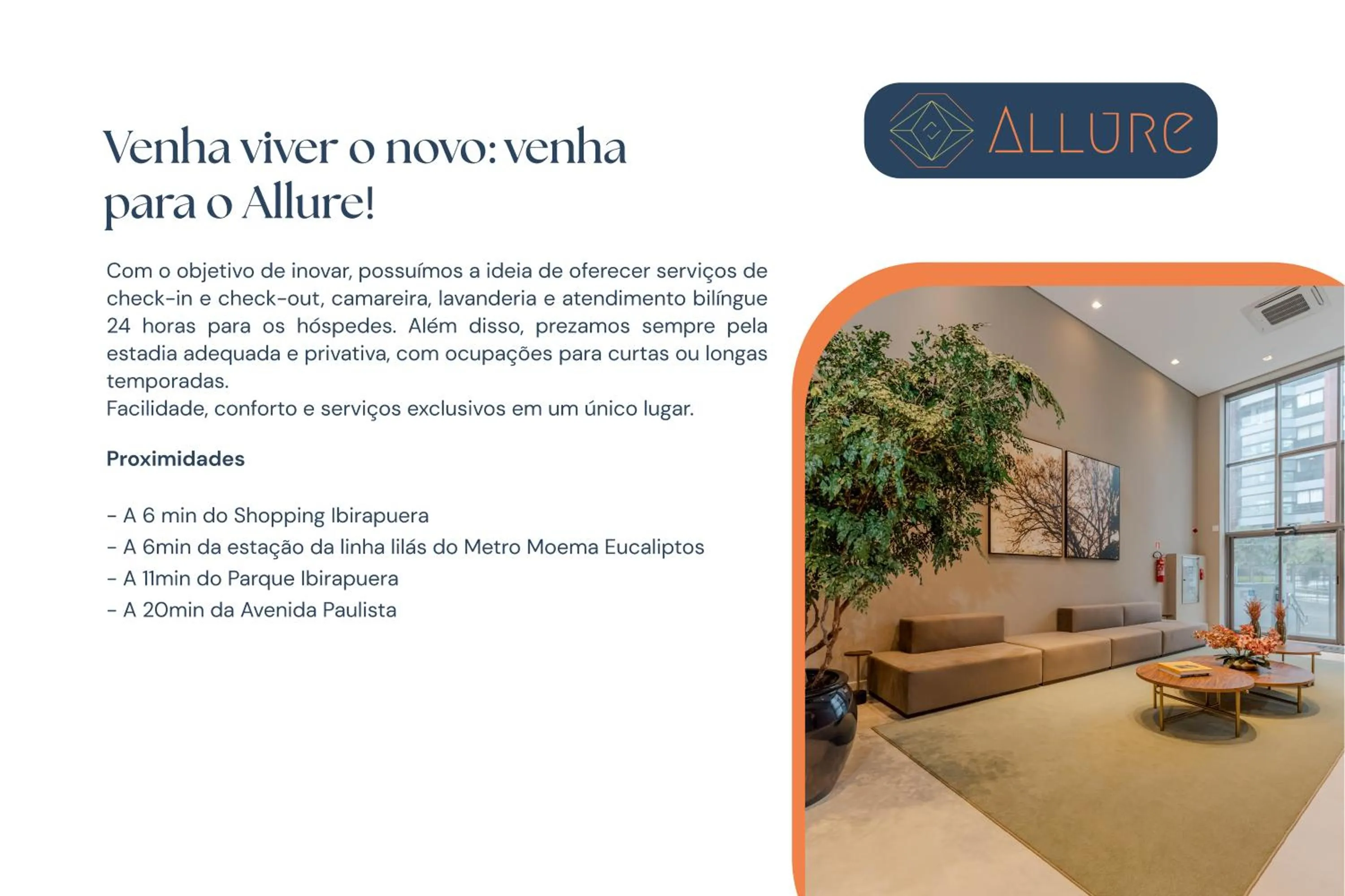 Area and facilities in Apartamentos Studio Allure Moema - Com café da manhã e Valet opcional, Recepção 24 horas