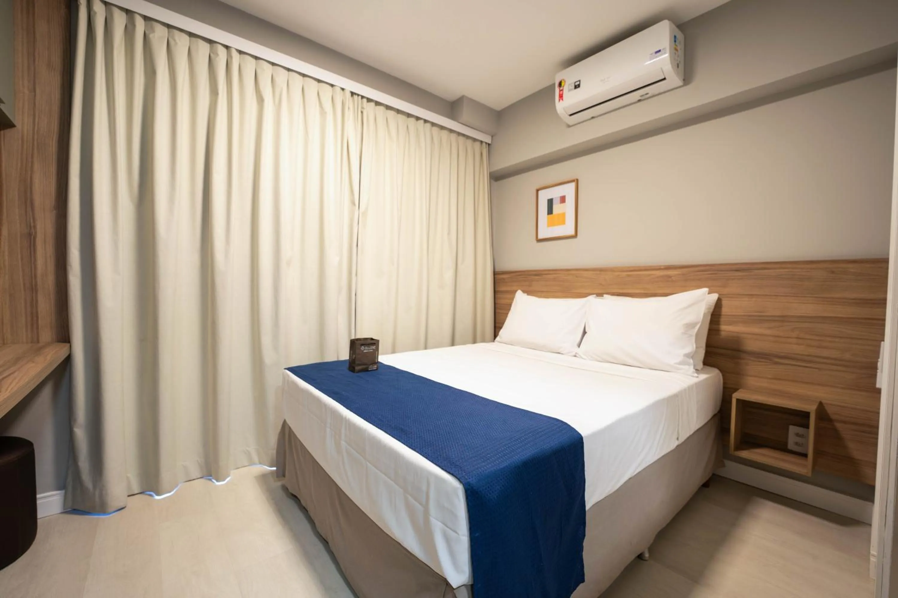 Bed in Apartamentos Studio Allure Moema - Com café da manhã e Valet opcional, Recepção 24 horas