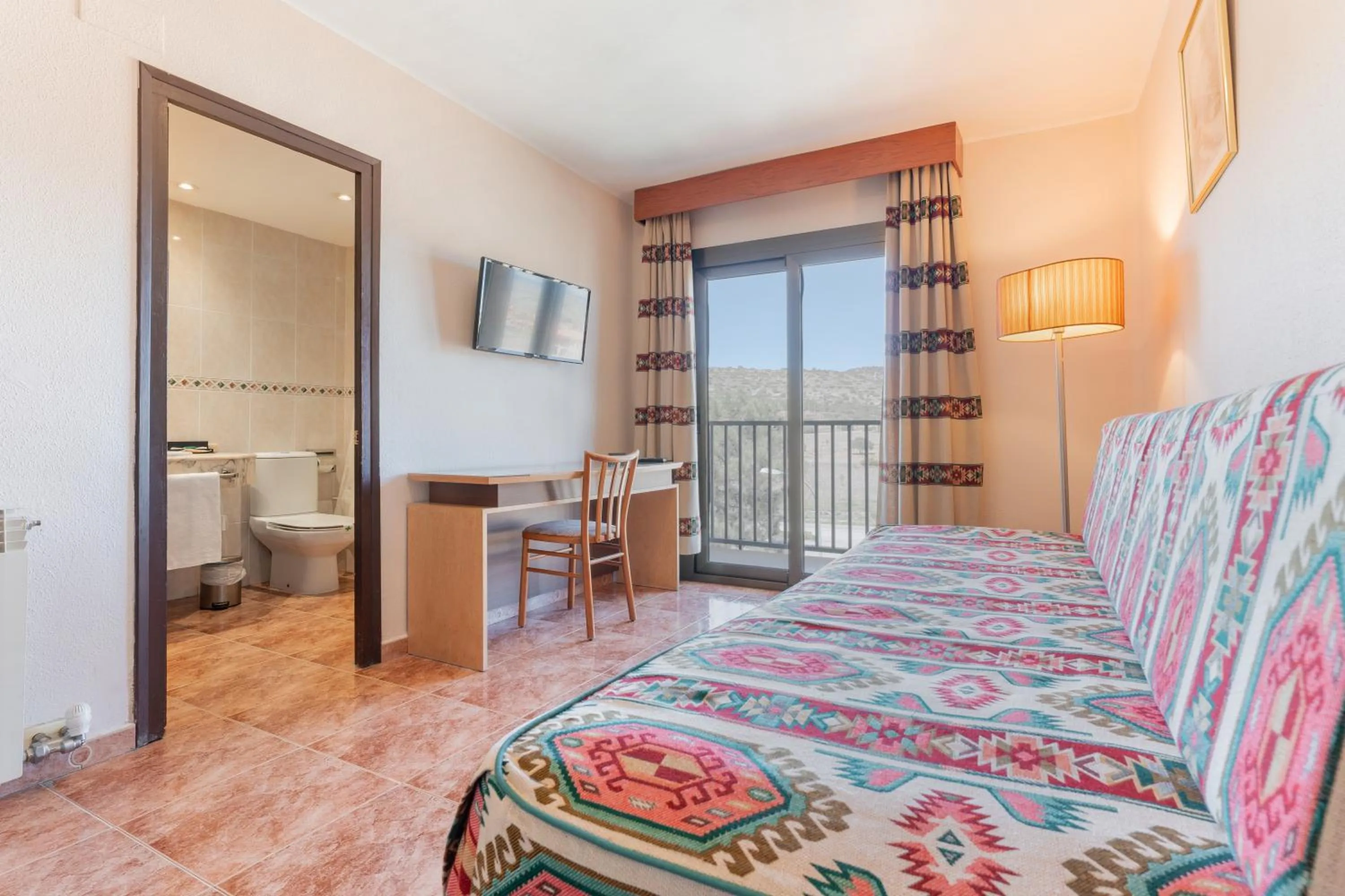 Toilet, Bed in Hotel Mora