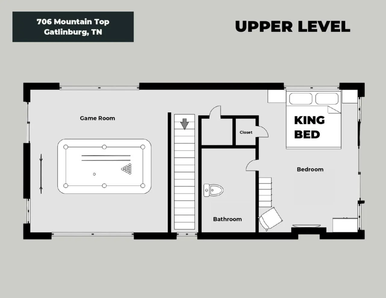 Floor plan in Romantic Cabin Retreat By Ghosal Luxury Lodging