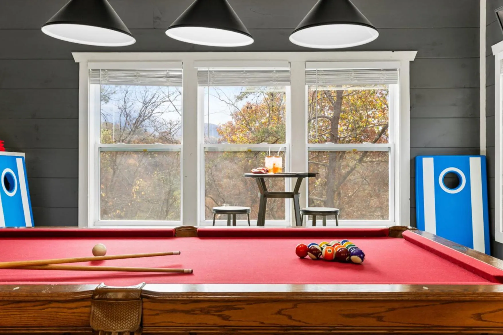Billiard in Romantic Cabin Retreat By Ghosal Luxury Lodging