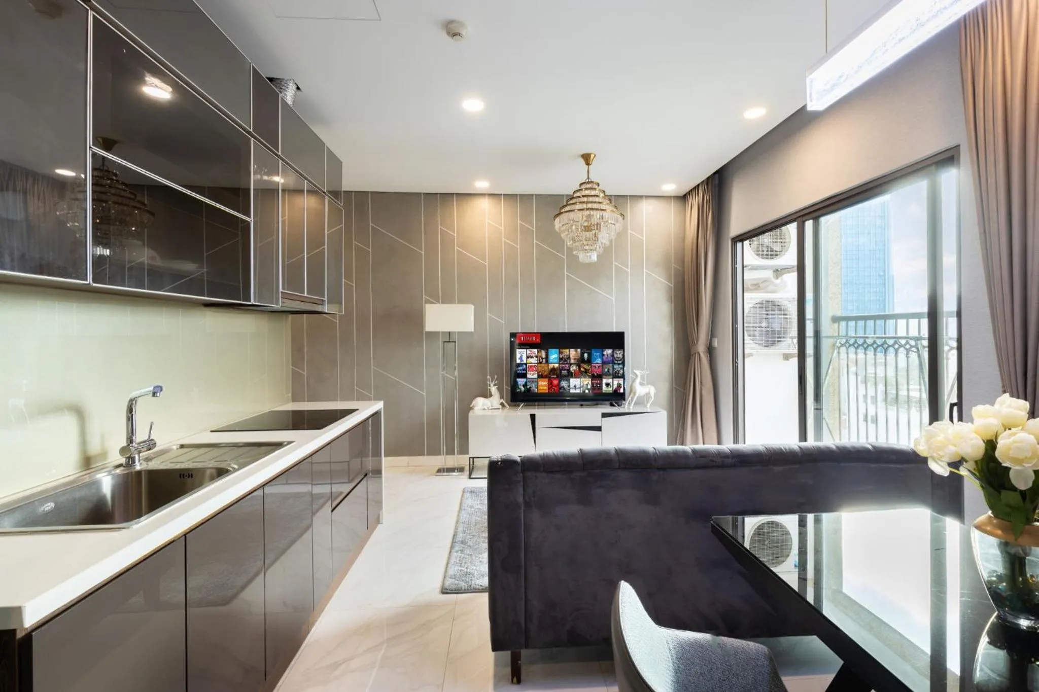 Living room in Muse Hanoi Lake View Luxury Apartment - D' Eldorado