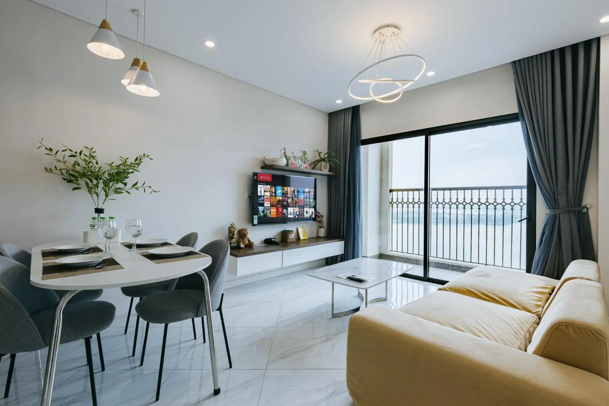 Living room in Muse Hanoi Lake View Luxury Apartment - D' Eldorado Living room in Muse Hanoi Lake View Luxury Apartment - D' Eldorado