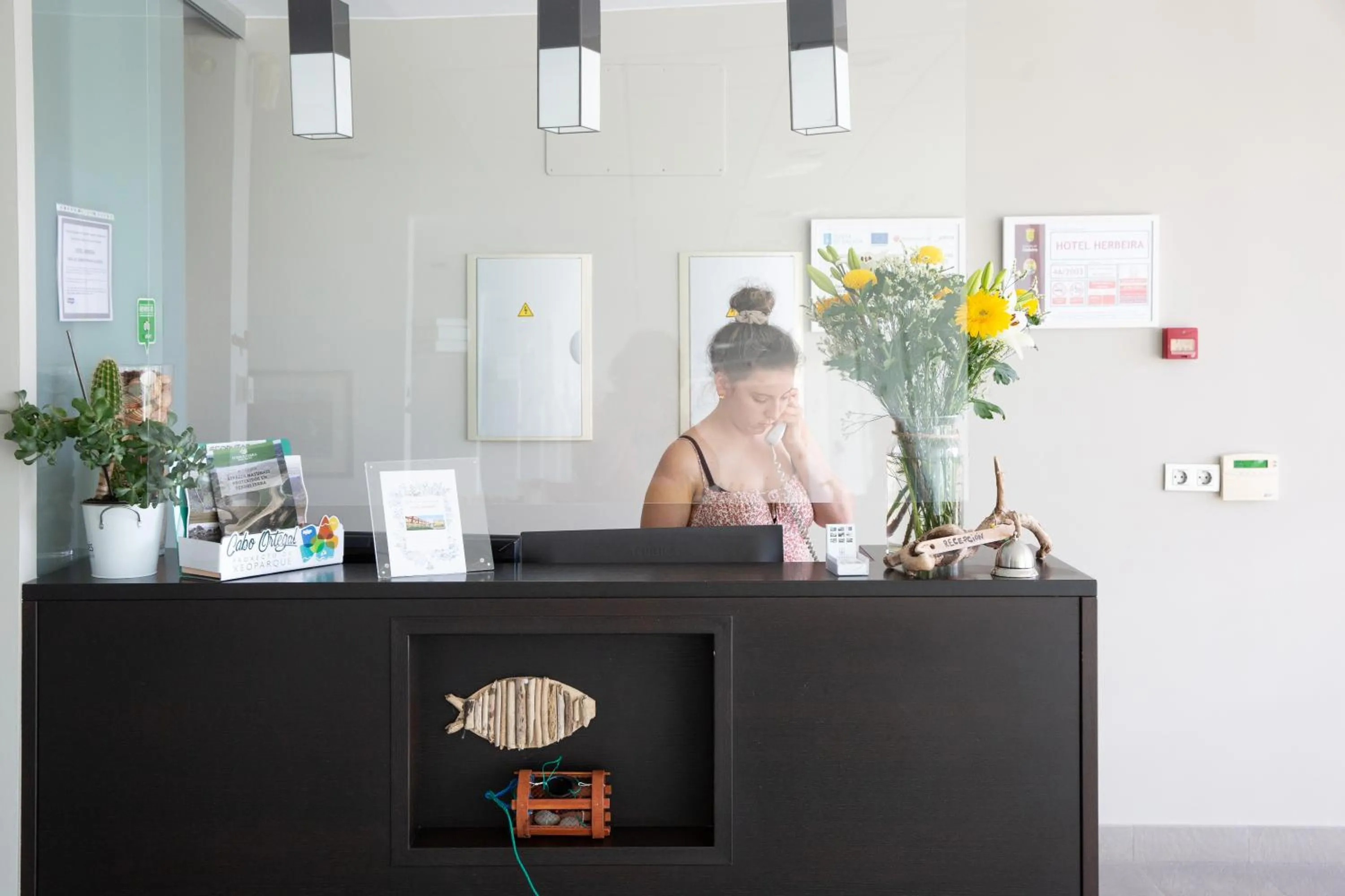 Lobby or reception in Hotel Herbeira