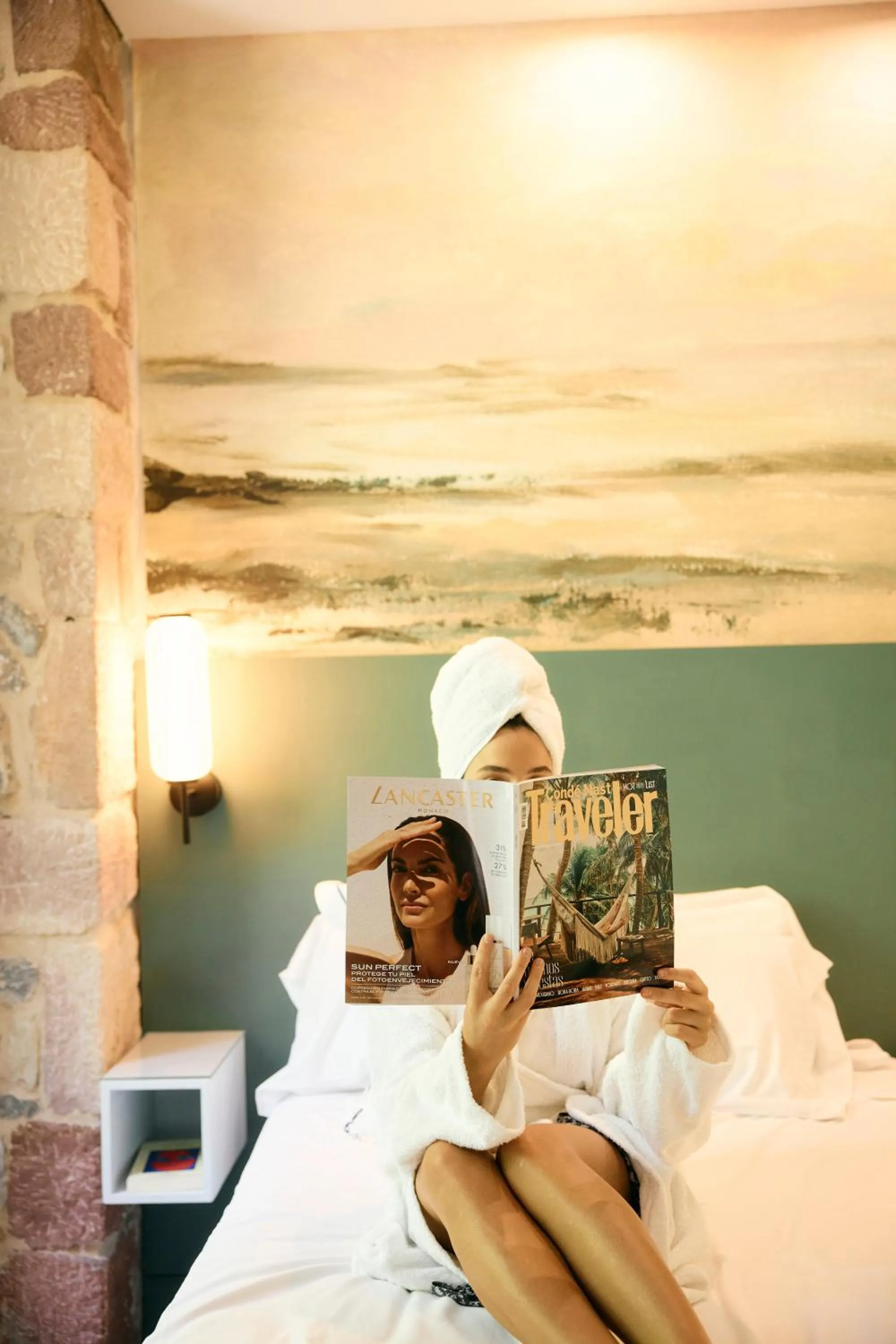 People, Bed in Hotel Balneario La Hermida