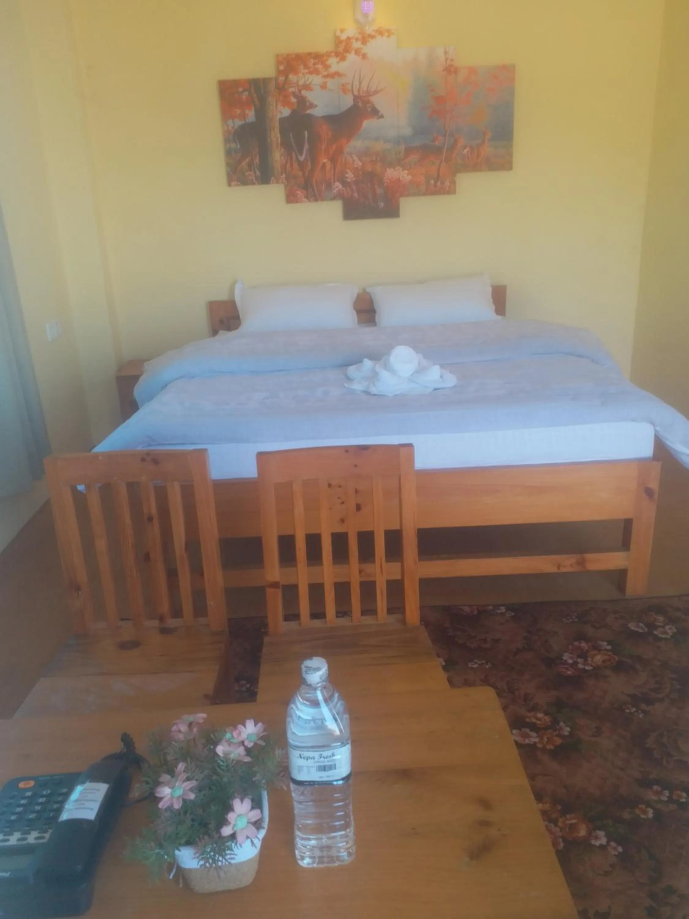 Bed in Hotel Sarangkot