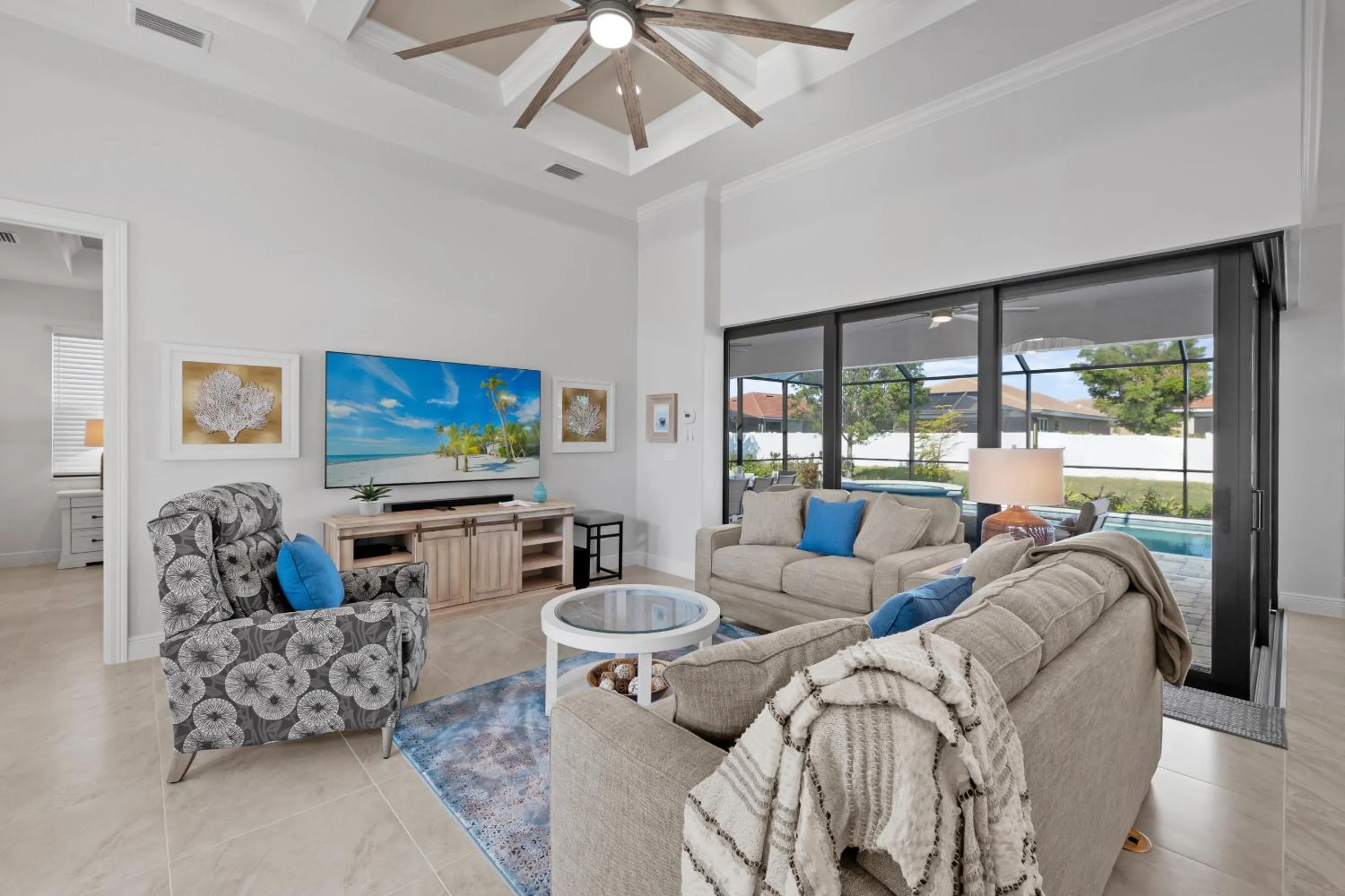 Living room in Absolutely stunning home that truly embodies Florida living, Villa Blue Starfish