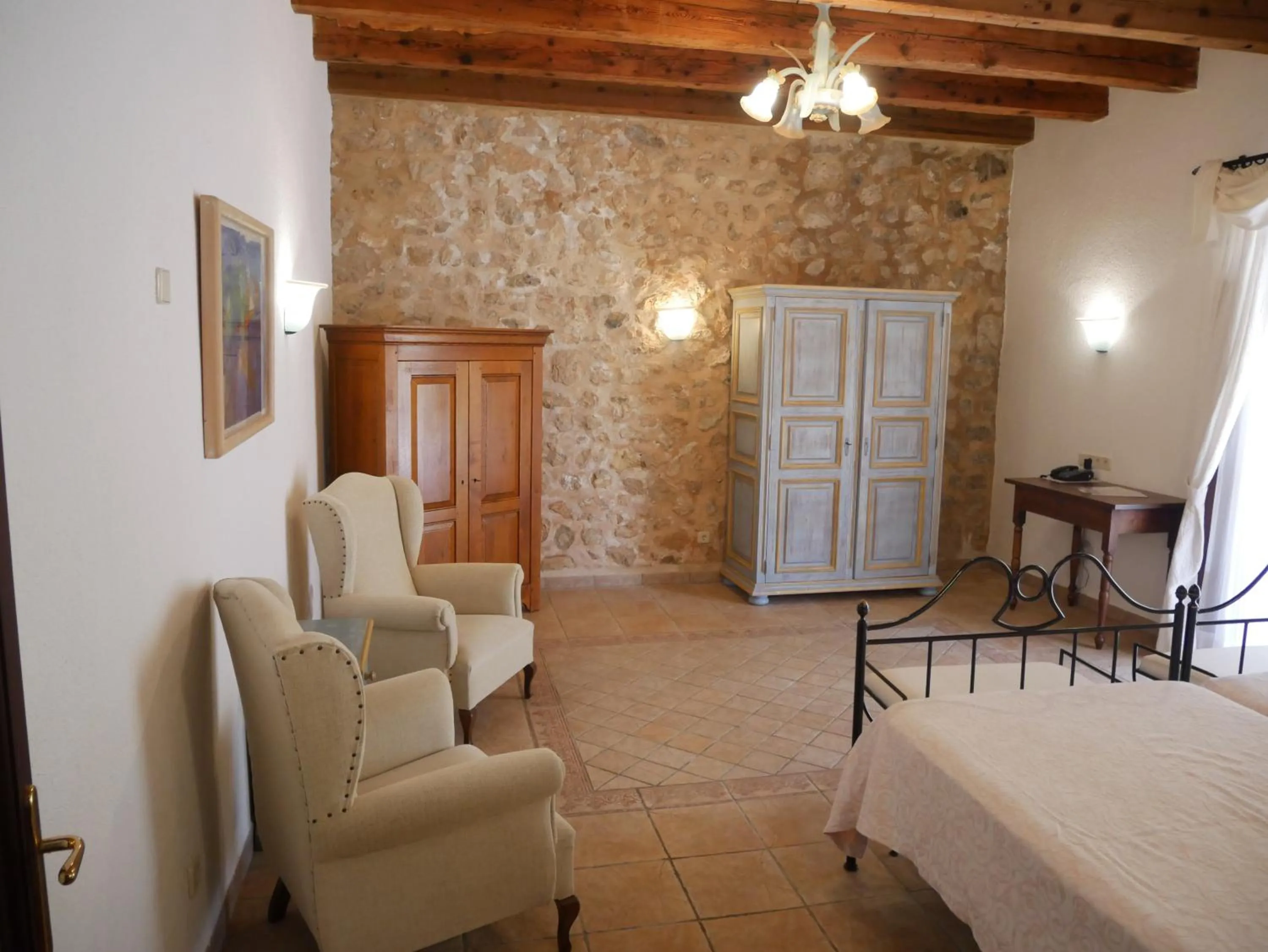 Bed in Finca Binibona Parc Natural