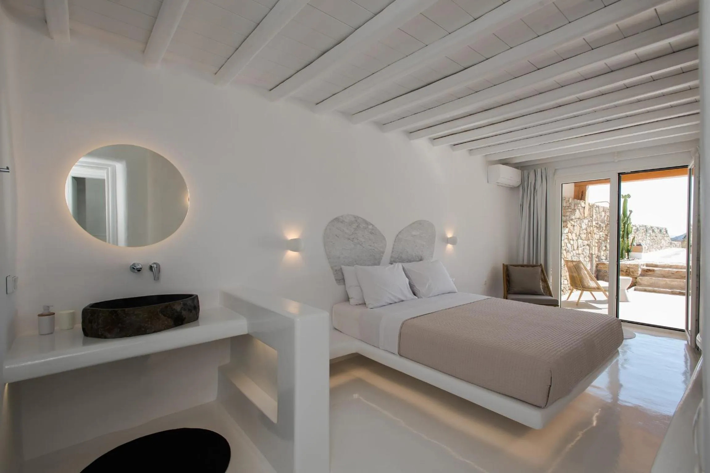 Bed in Villa Costa by Whitelist Mykonos