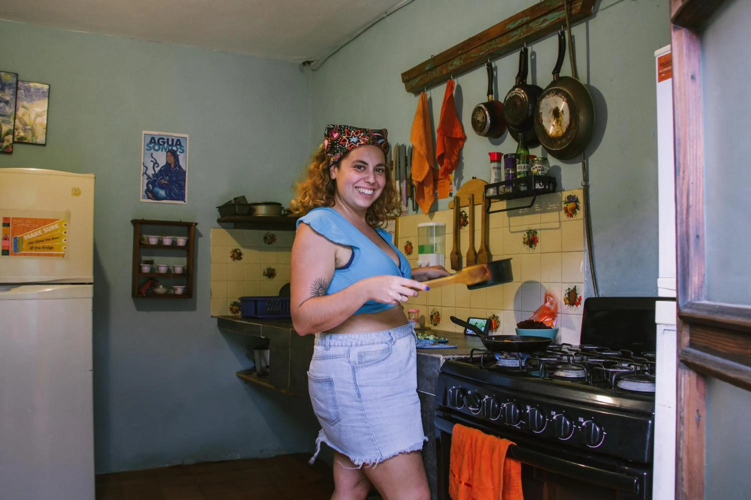 Kitchen or kitchenette in Casa Satoshi
