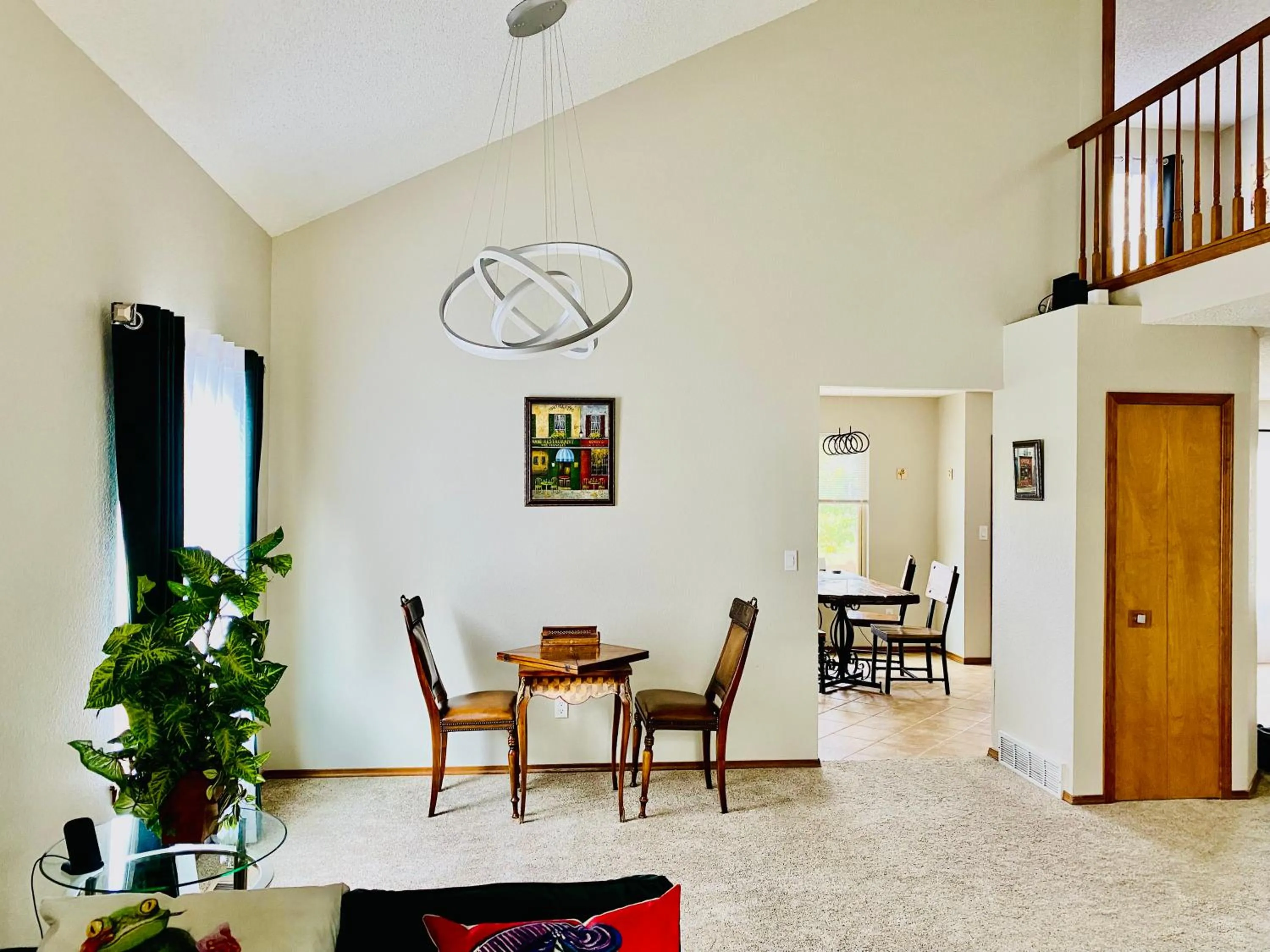 Living room in 3br home 2br unit close to USAFA with fireplace