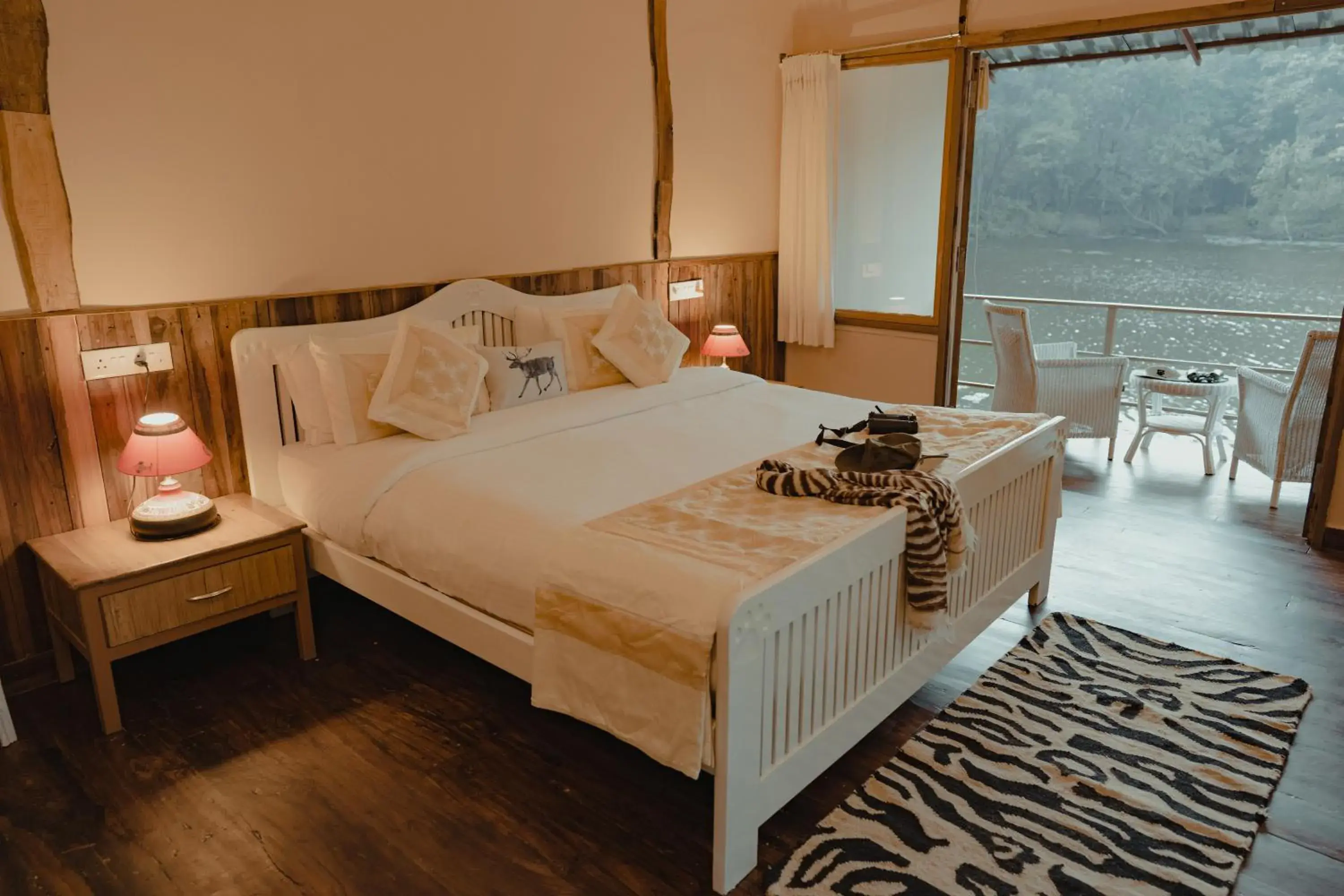 Seating area, Bed in Rukhad Jungle Camp - Pench Seating area, Bed in Rukhad Jungle Camp - Pench