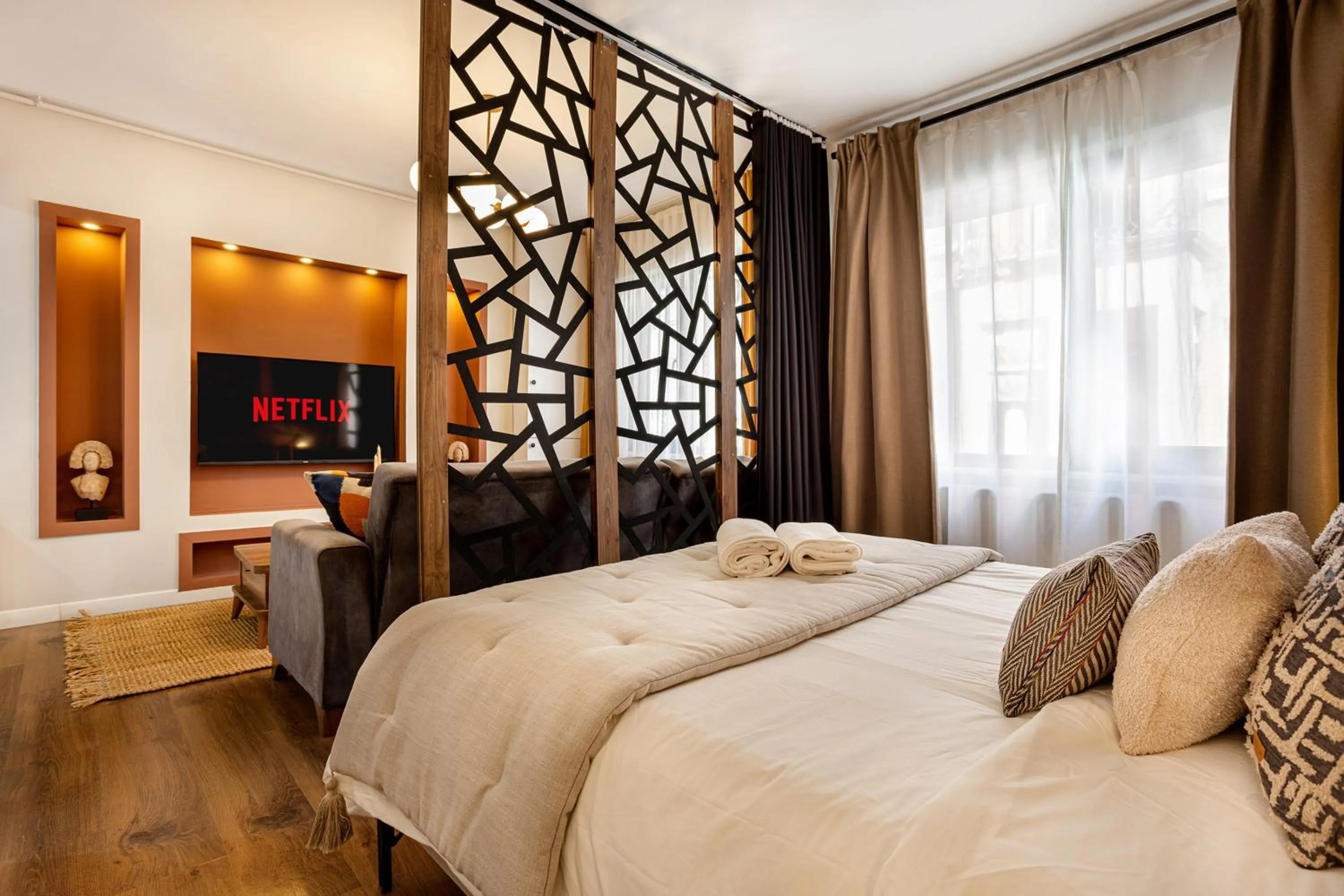 Bed in Port Galata Suites
