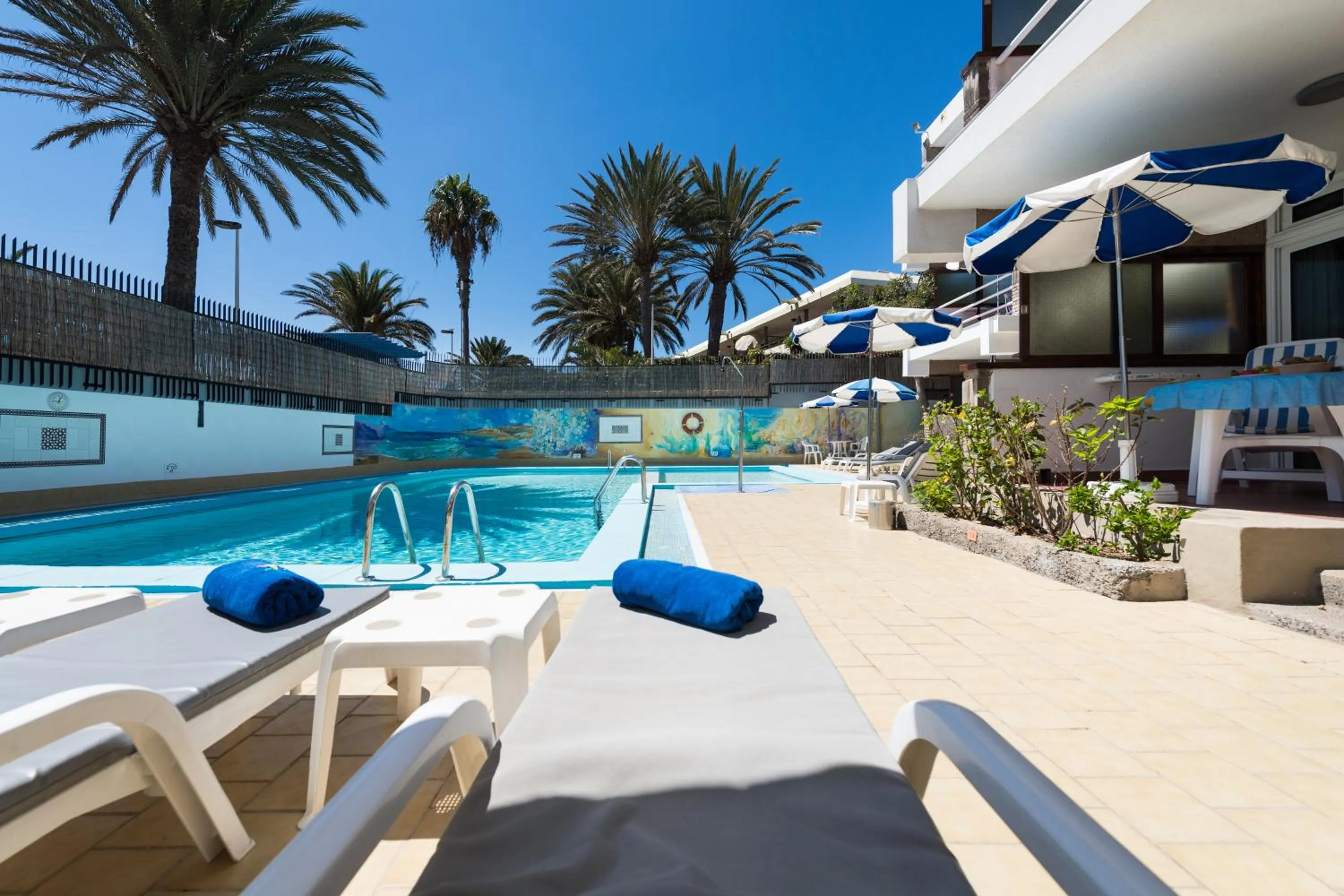 Pool view in Apartamentos El Paseo