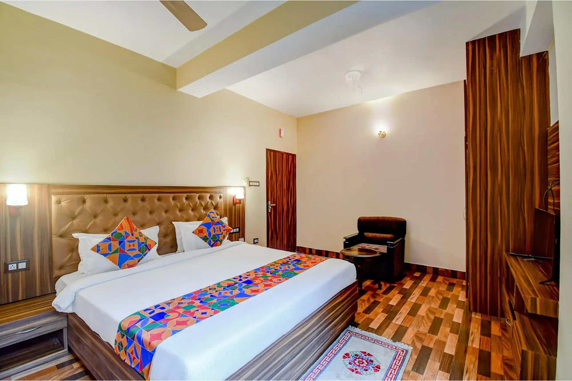 TV and multimedia, Bed in FabHotel Rikhila's Regency TV and multimedia, Bed in FabHotel Rikhila's Regency