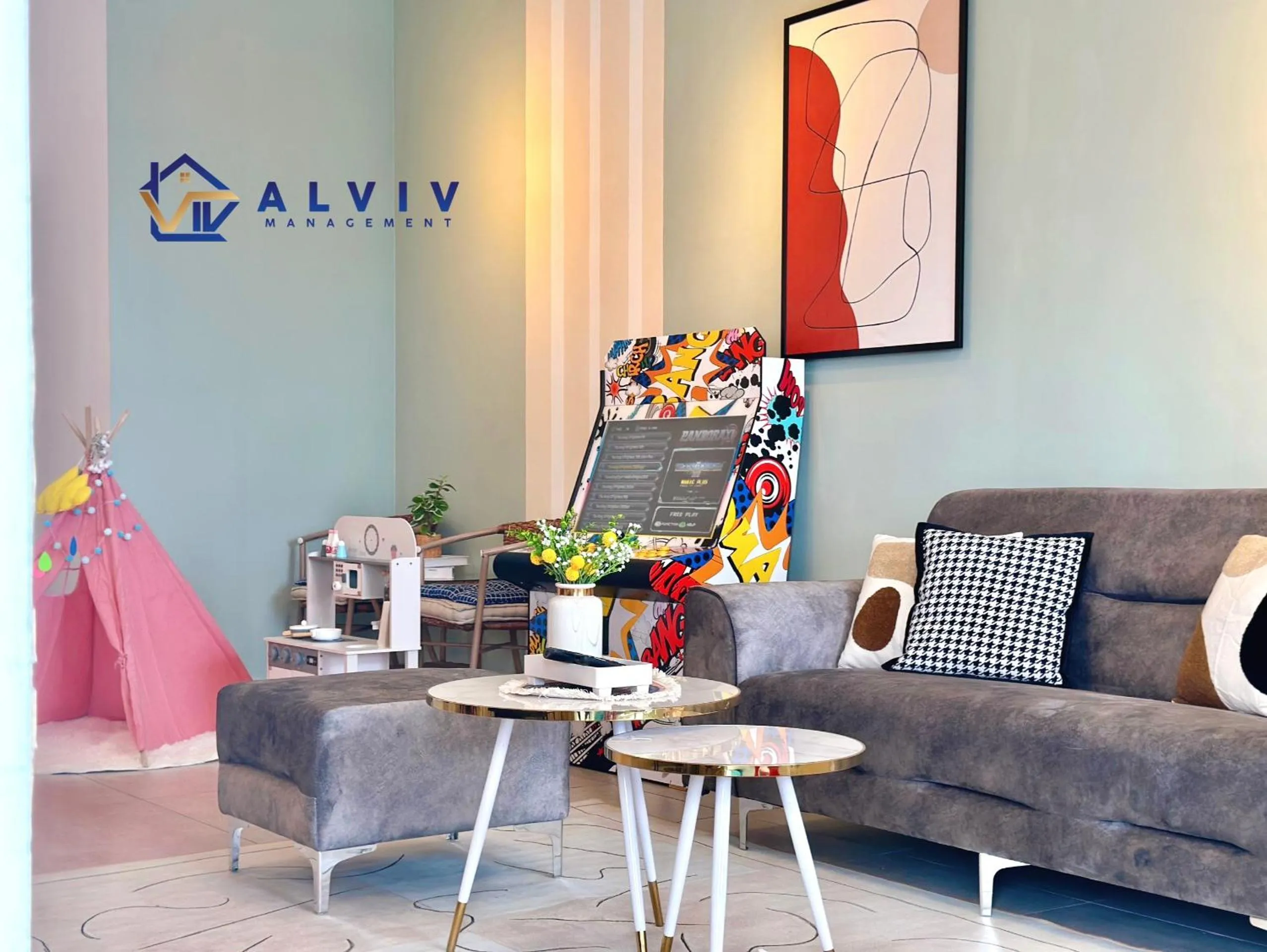 Living room in Atlantis Melaka I 5-10pax I 5min JonkerSt BY Alviv Management