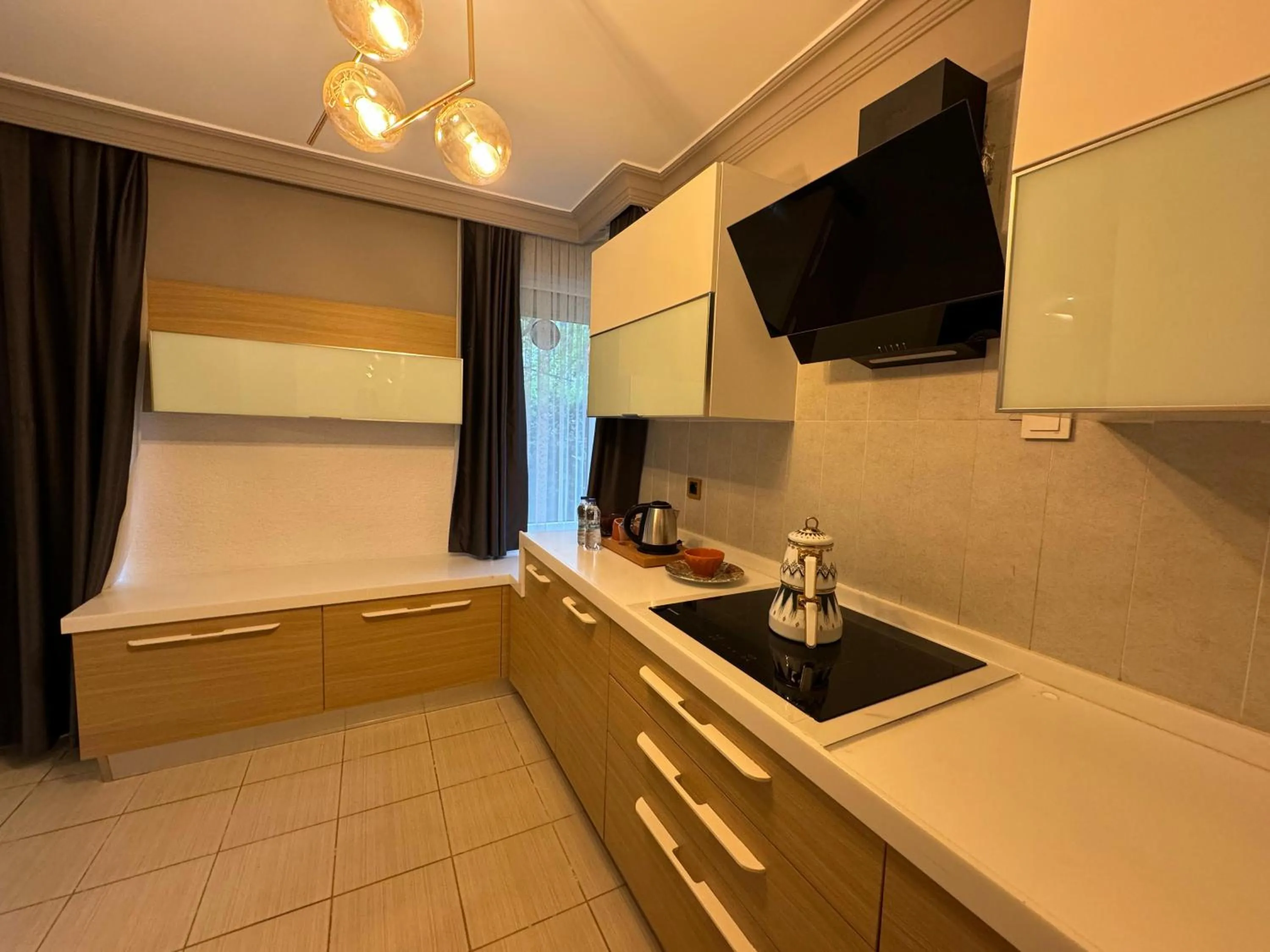 Kitchen or kitchenette in Istanbul Airport Treekos Suite Hotel