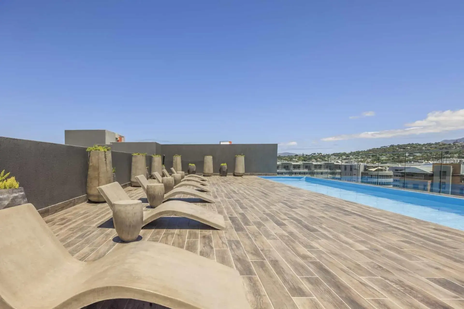 Pool view in Newlands Peak Aparthotel by Totalstay Pool view in Newlands Peak Aparthotel by Totalstay