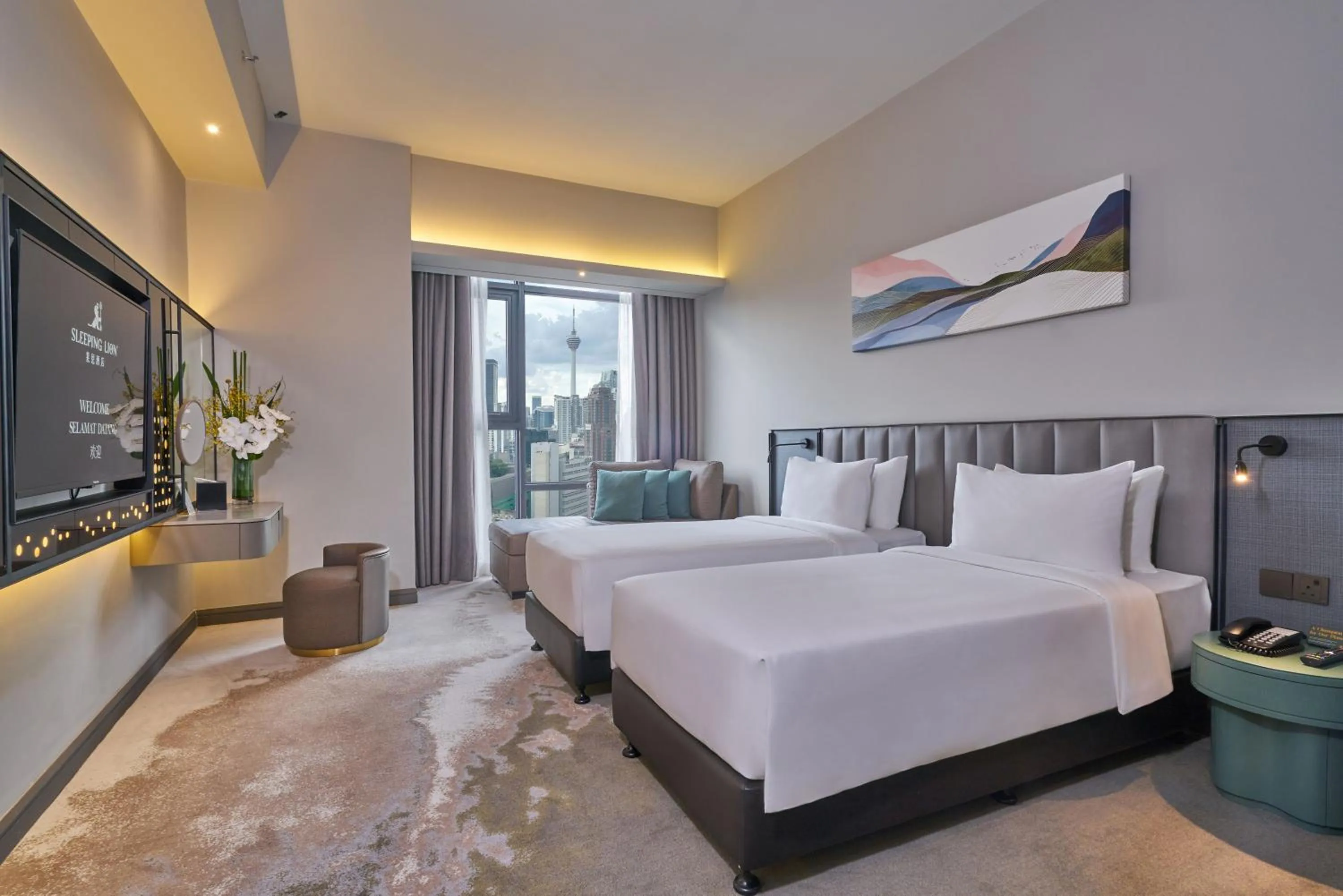 Bedroom, Bed in Sleeping Lion Suites