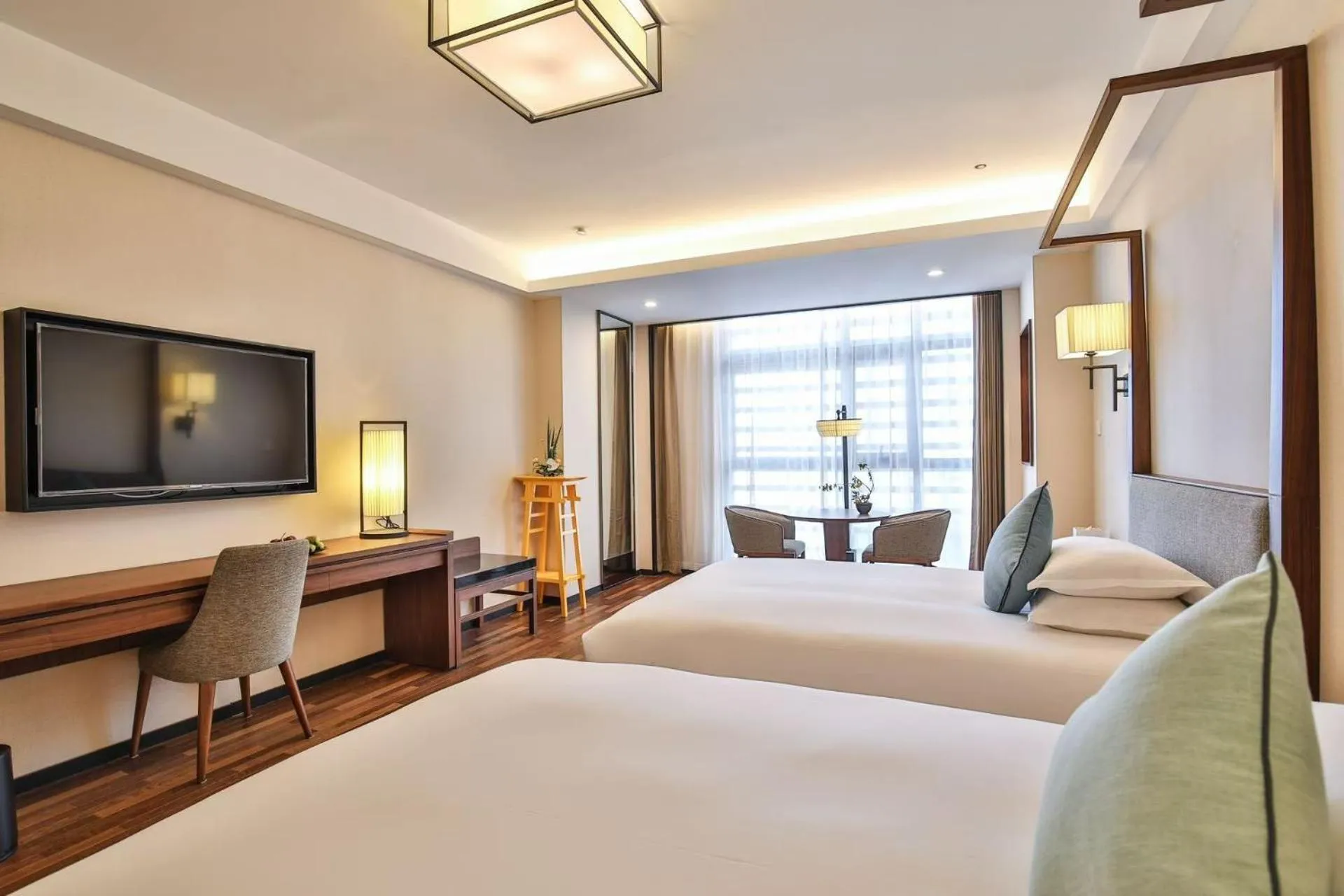 View (from property/room), Bed in SSAW Boutique Hotel Hangzhou Qianjiang New City