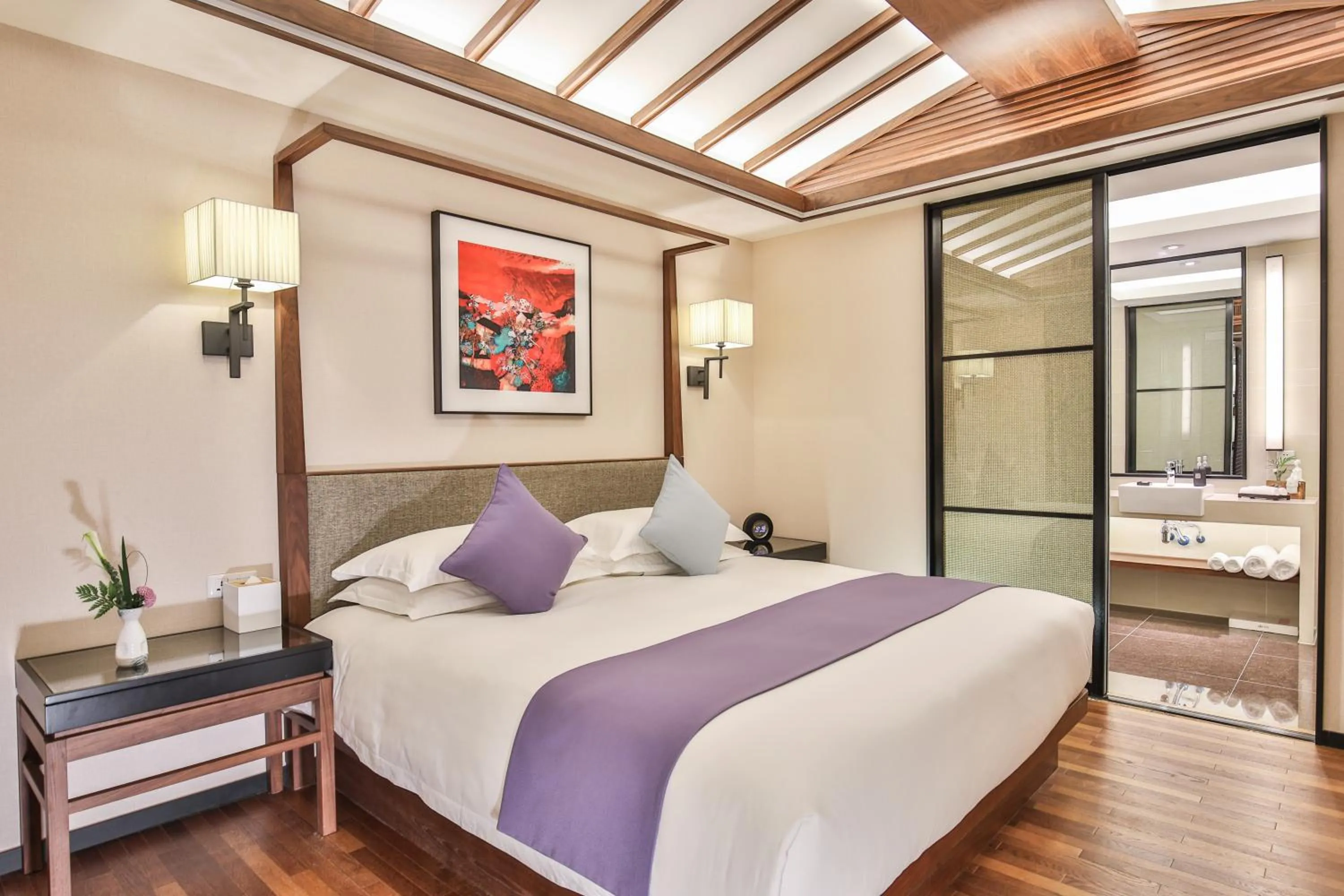 Bed in SSAW Boutique Hotel Hangzhou Qianjiang New City